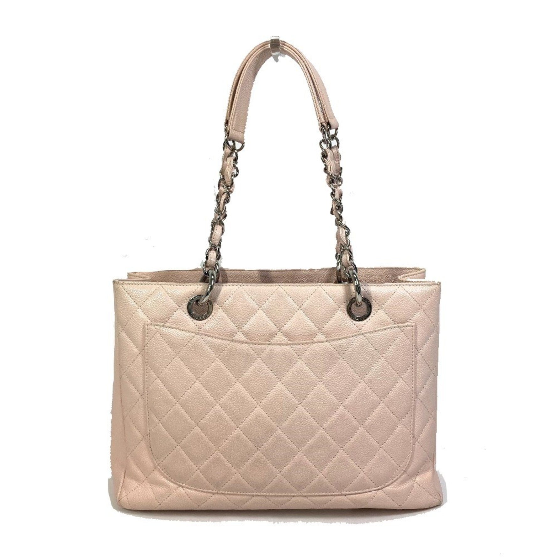 CHANEL CC Coco Mark Matelasse Chain GST Shoulder Bag Tote in Caviar Skin