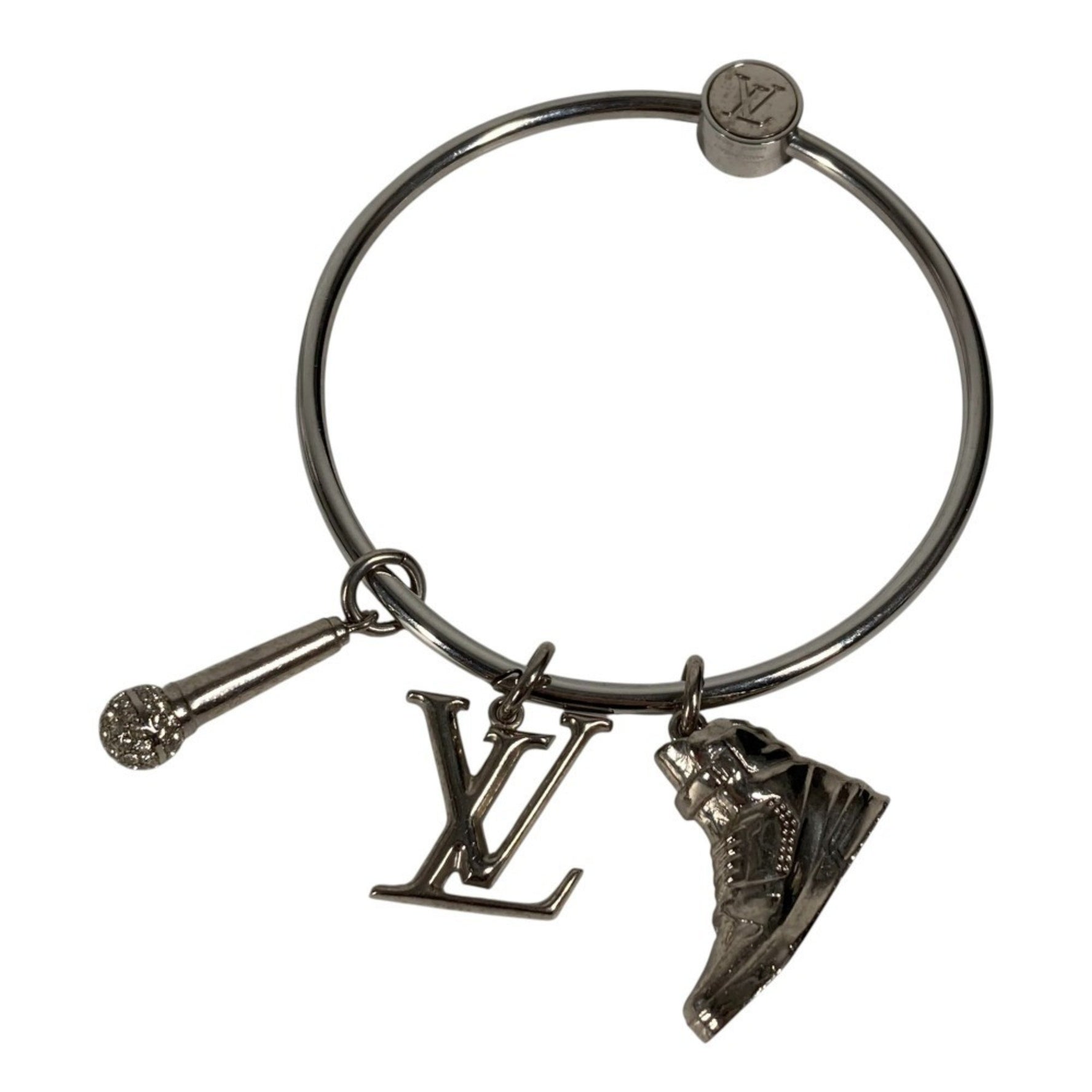 LOUIS VUITTON Mike Rhinestone Sneaker Porte-Clés Round Ring Bag Charm Key Keychain Metal Unisex
