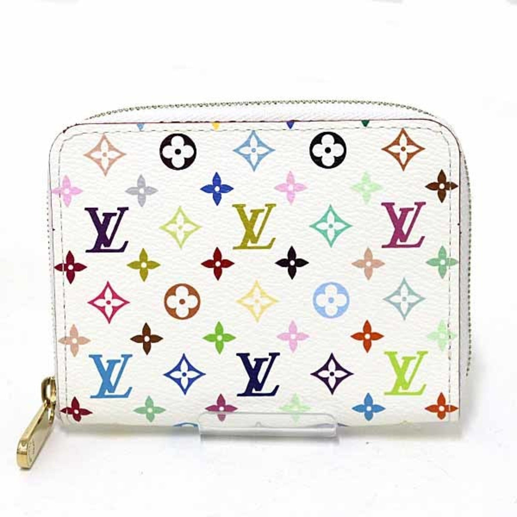Louis Vuitton Zippy Coin Purse Case Monogram Multicolor Blanc