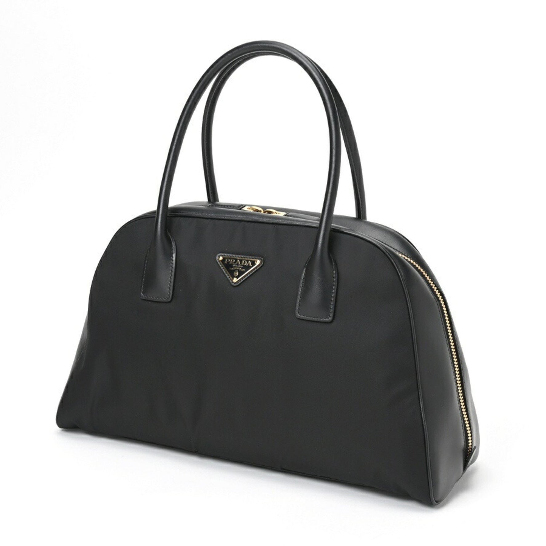 PRADA Boston Bag 1BB119 Nylon Leather Black S-157233