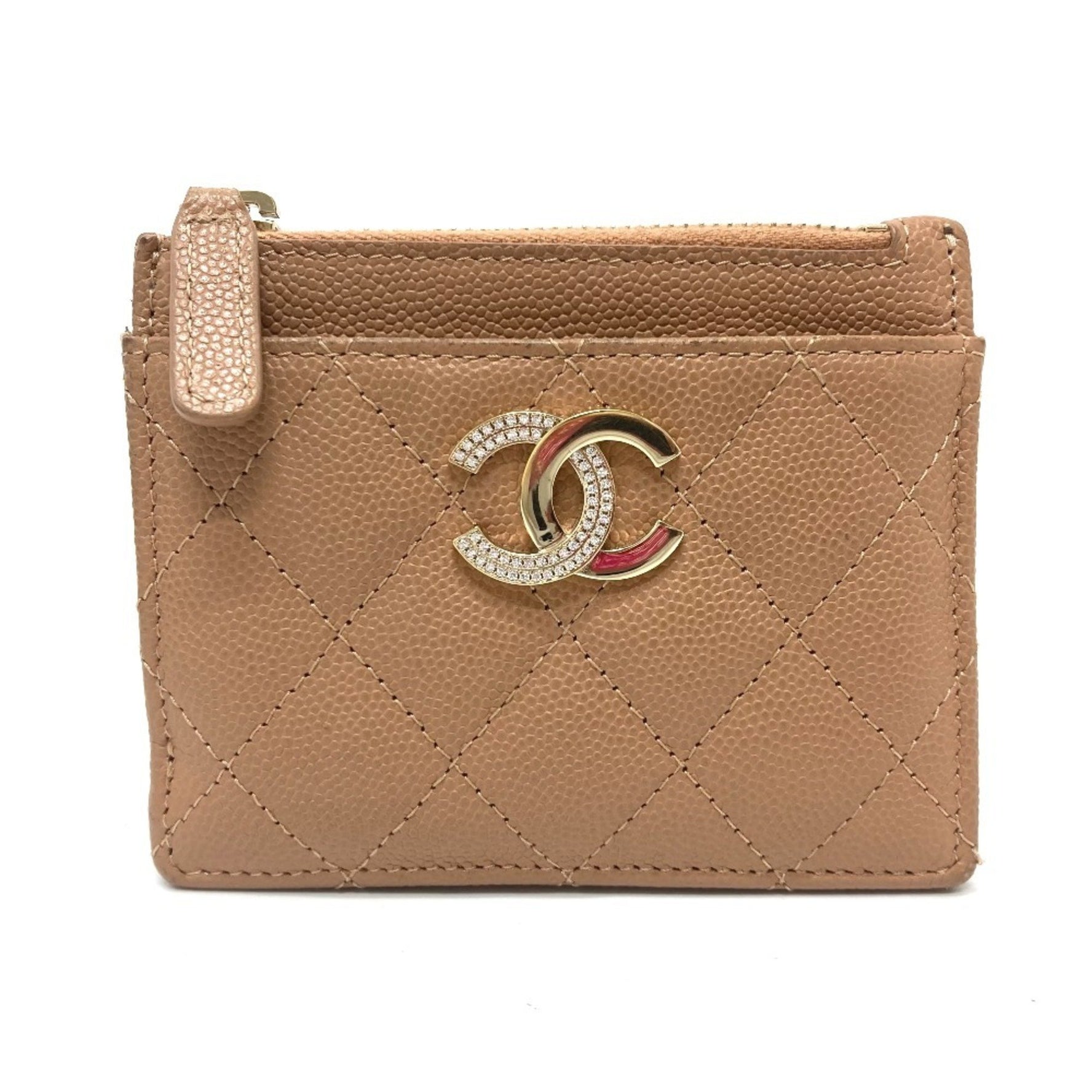 CHANEL Coco Mark Matelasse Wallet Compact Bi-fold Caviar Skin