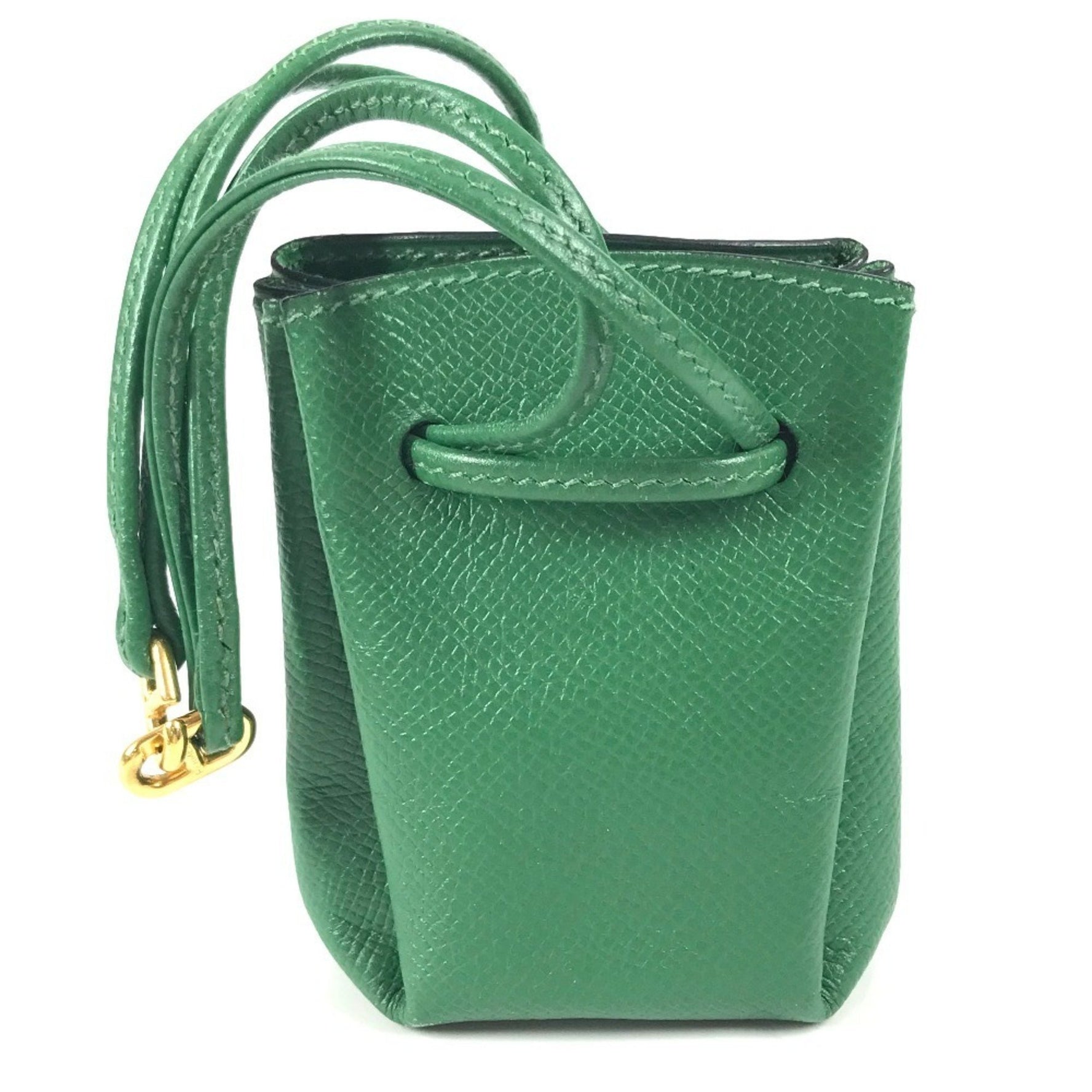 HERMES Vespa Drawstring Pouch, Leather, Men's/Women's