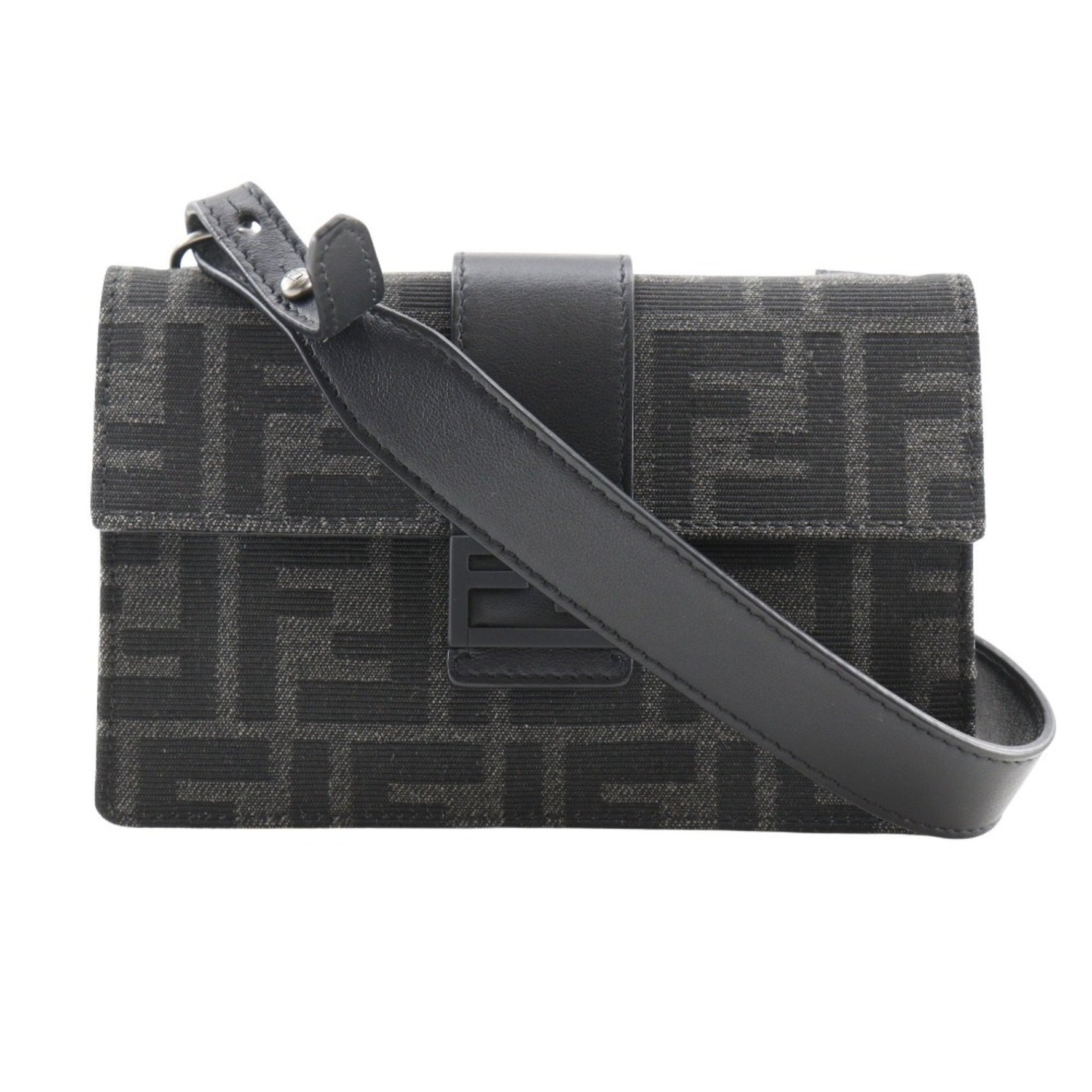 FENDI Marsupio Baguette Shoulder Bag Clutch Nylon Canvas x Leather Type