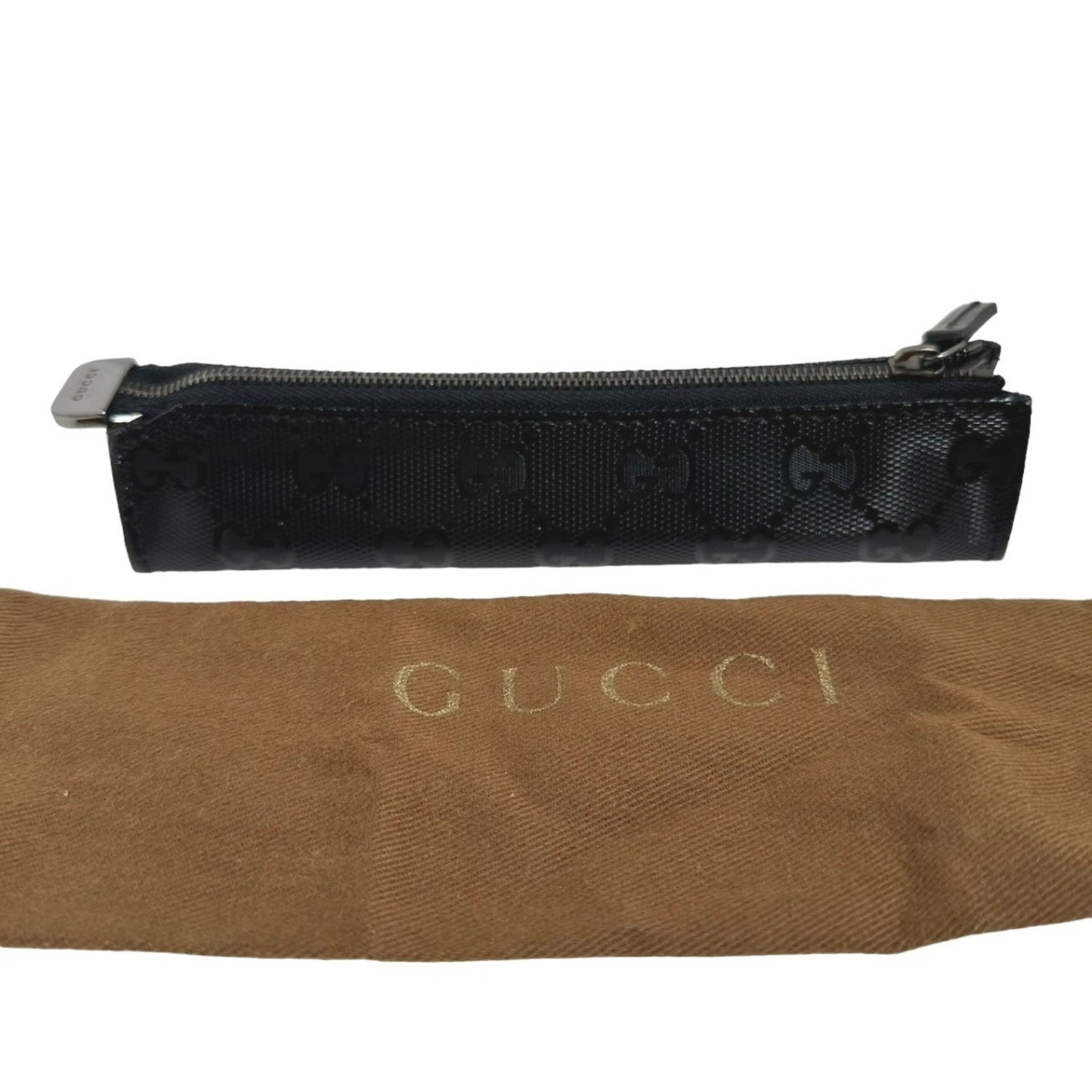 GUCCI Pencil Case, Leather, Black