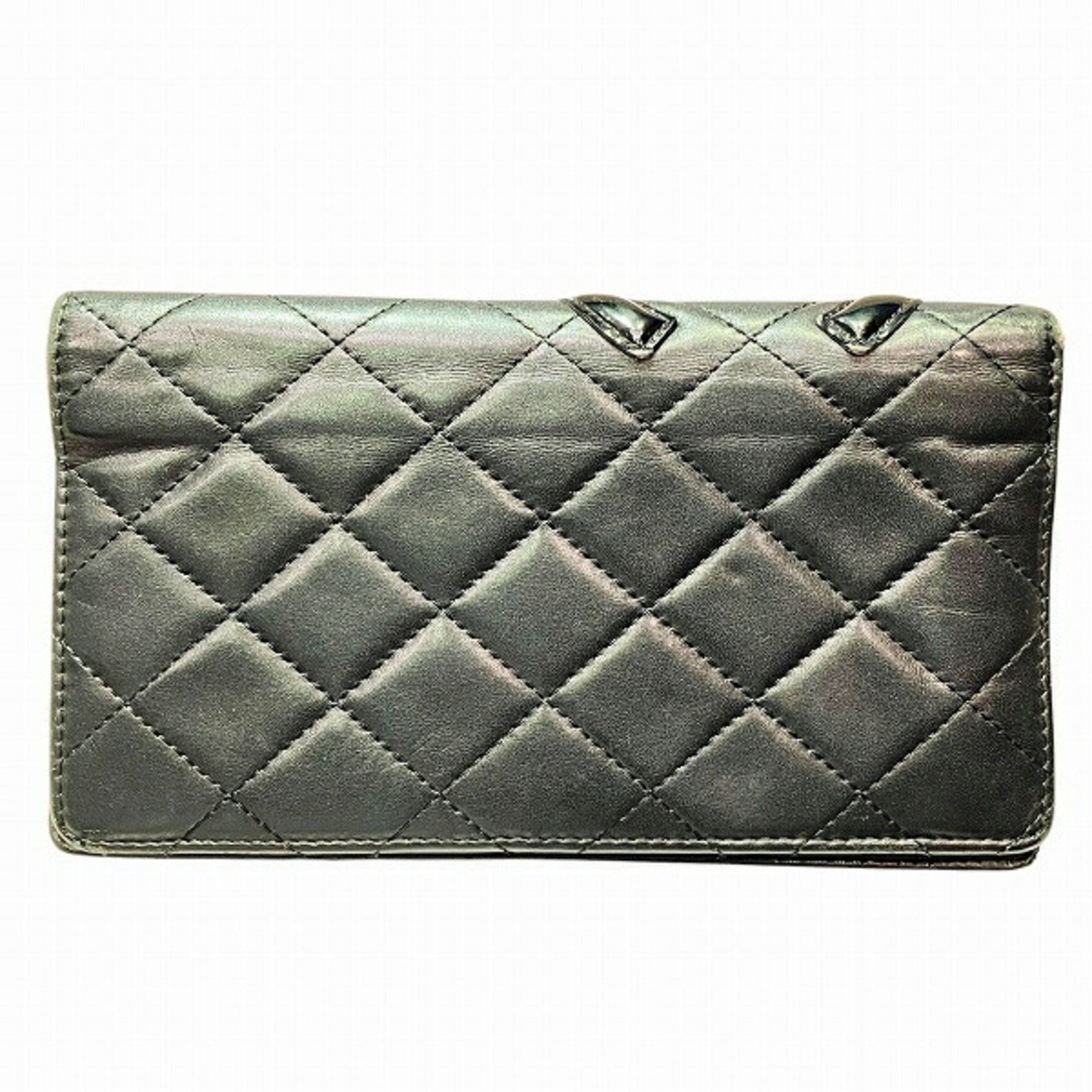 CHANEL Cambon Line Matelasse Bifold Wallet Long
