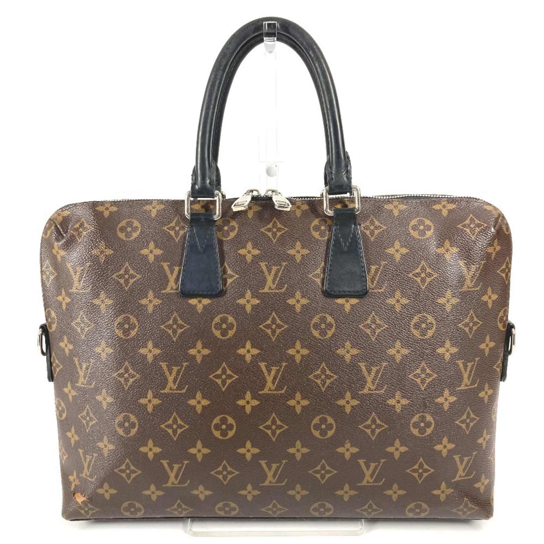 Louis Vuitton Monogram Macassar Porte Document Jour PDJ Business Bag, Handbag, Canvas, Men's, Brown