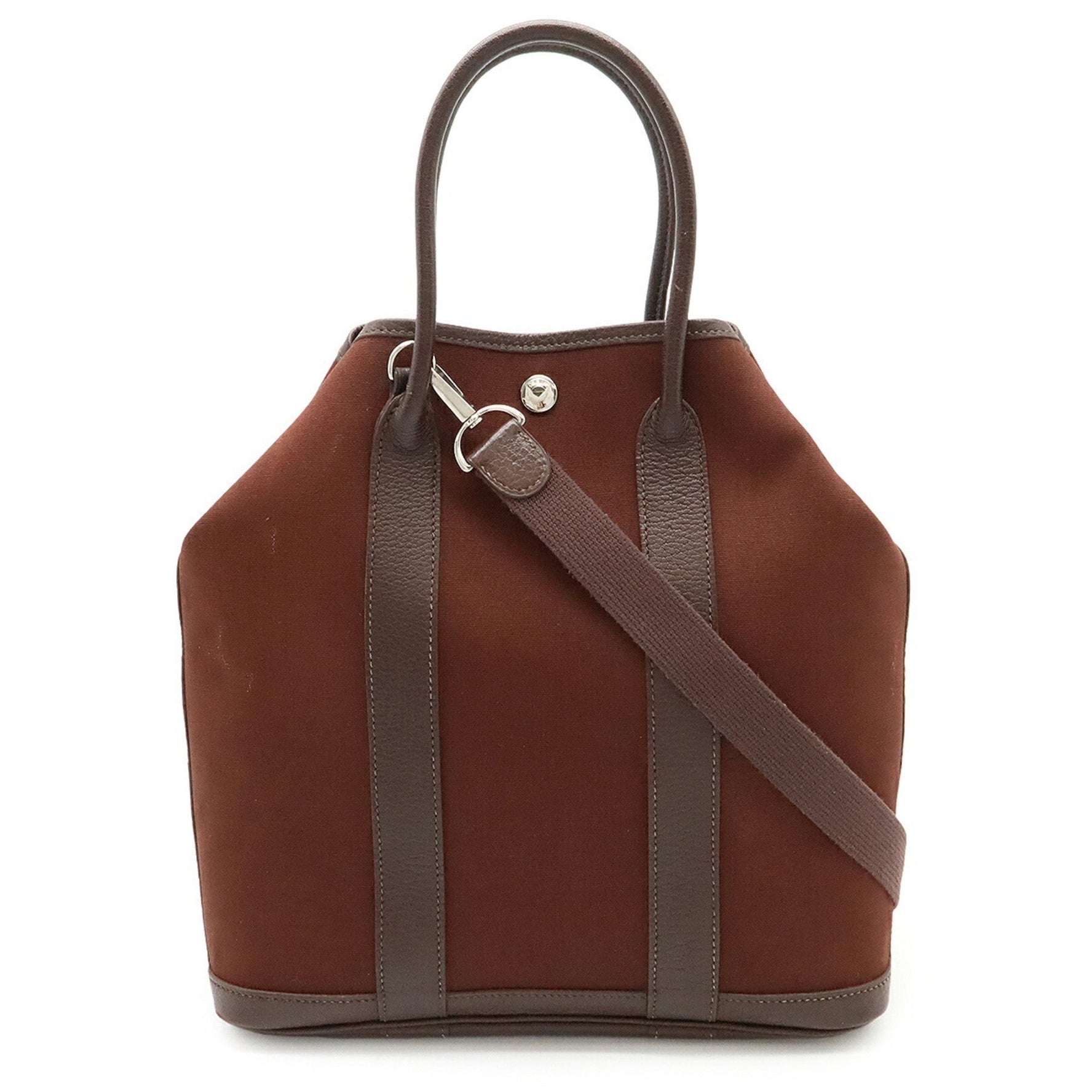 HERMES Garden File PM Tote Bag/Shoulder Bag, Toile Officier Leather, □I Stamp