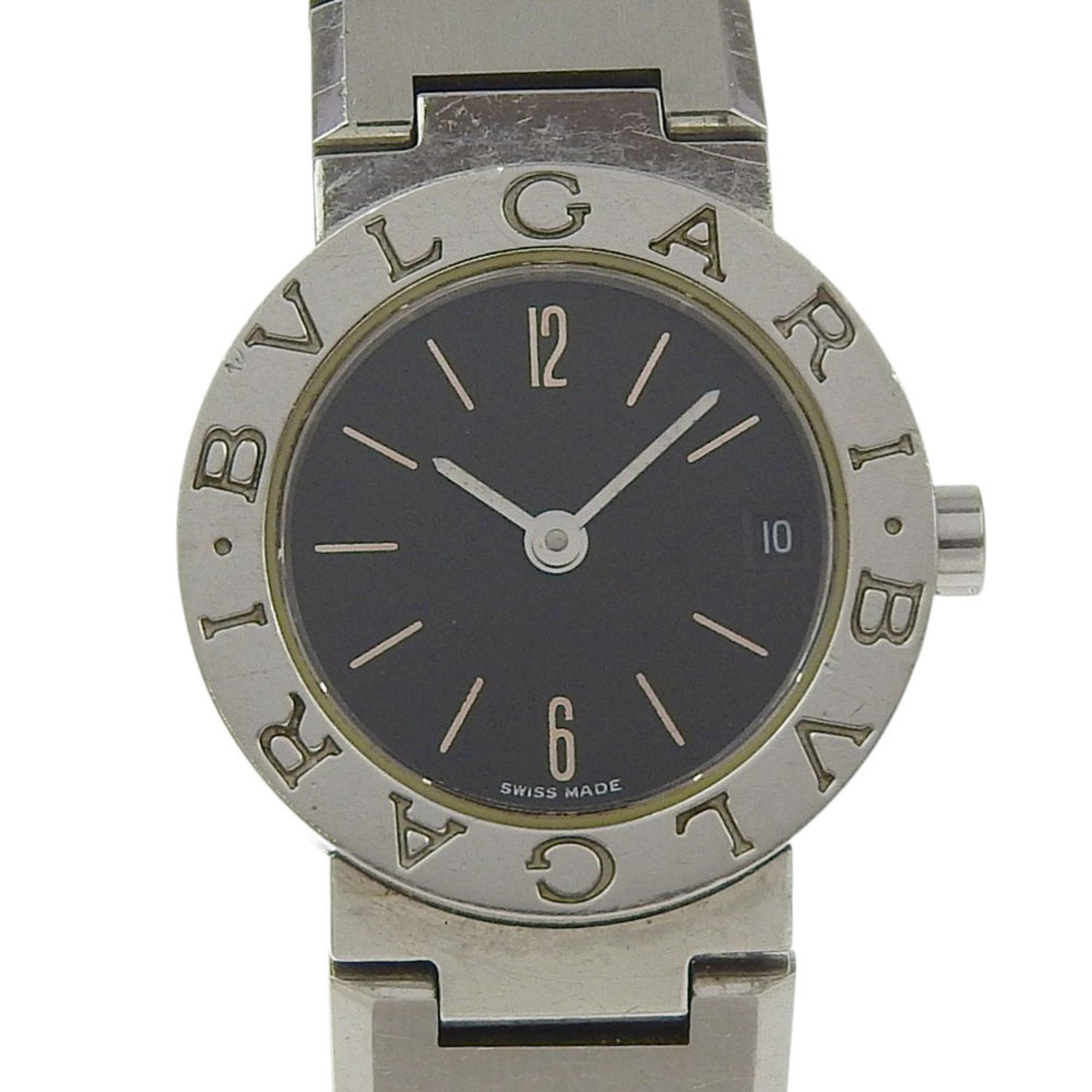 BVLGARI Wristwatch Stainless Steel Quartz Analog Display Black Dial