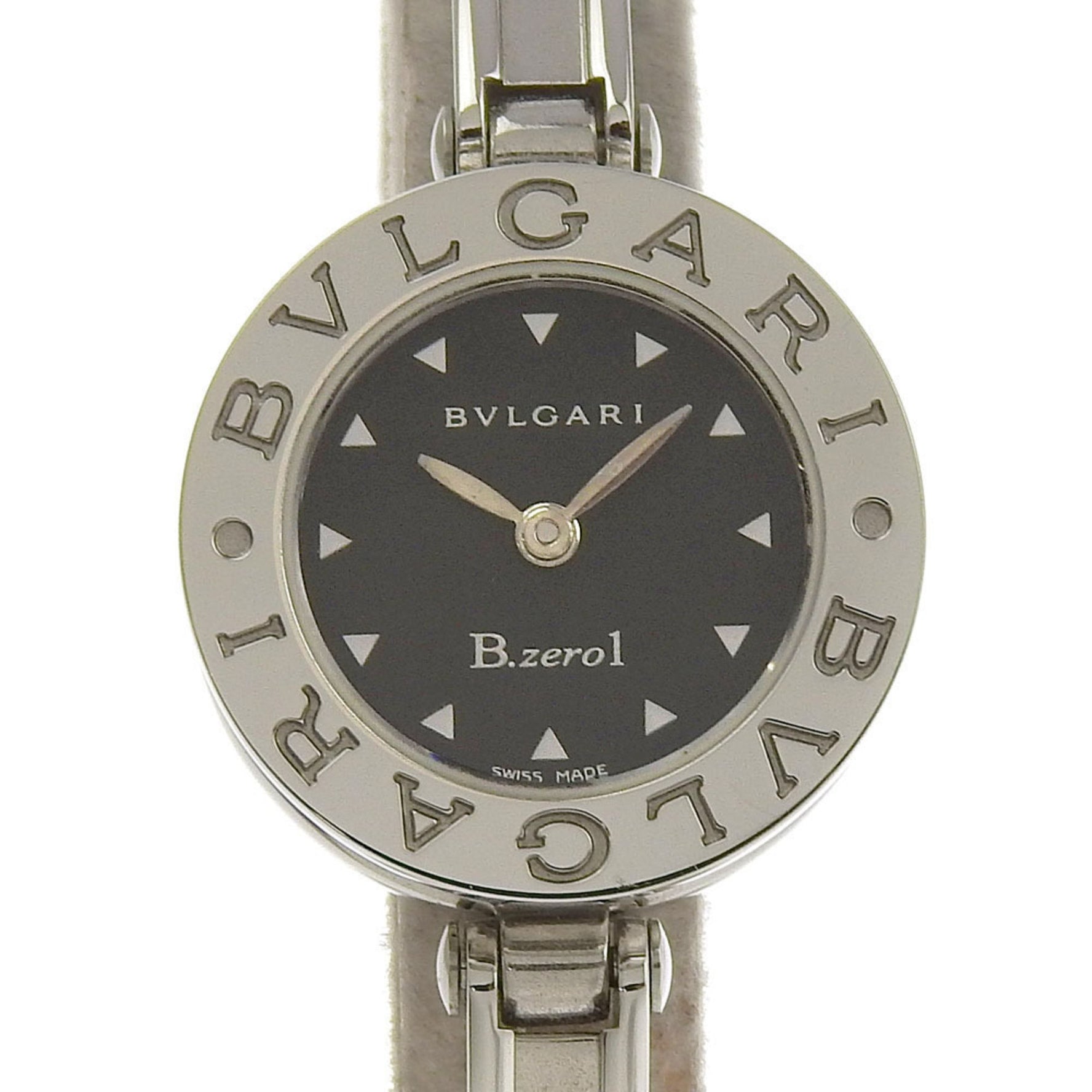 BVLGARI B-zero1 Watch BZ22S Stainless Steel Quartz Analog Display Black Dial Women's