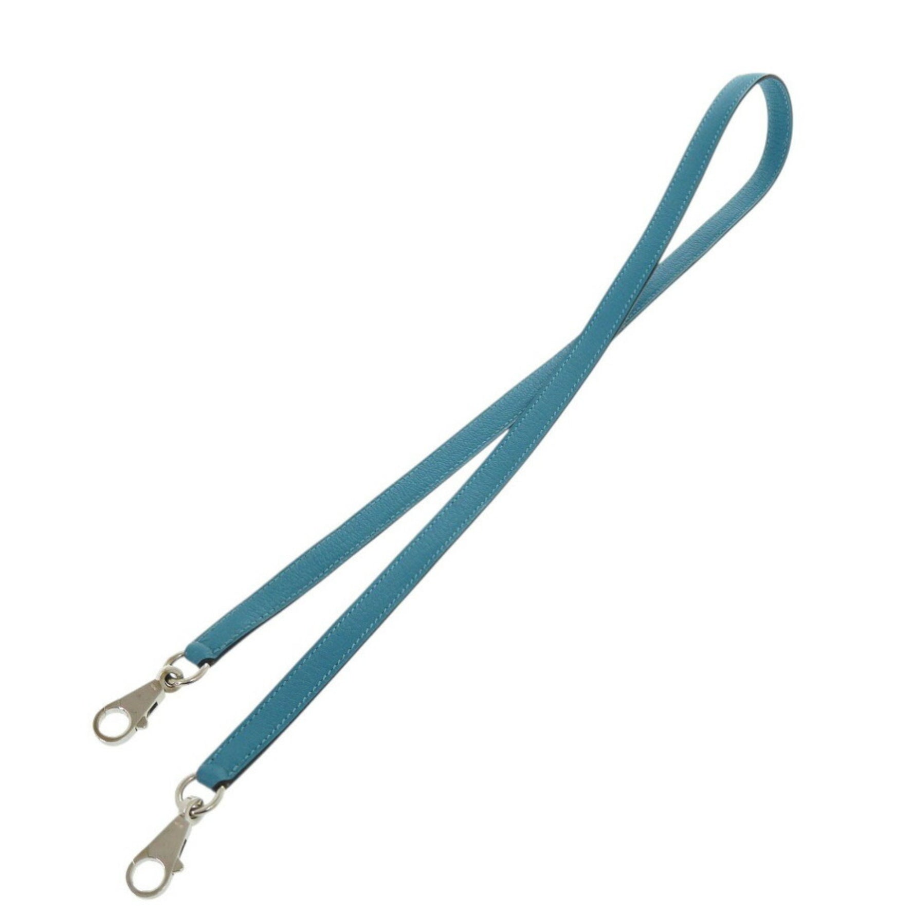 Hermes Chevre Turquoise Shoulder Strap Blue