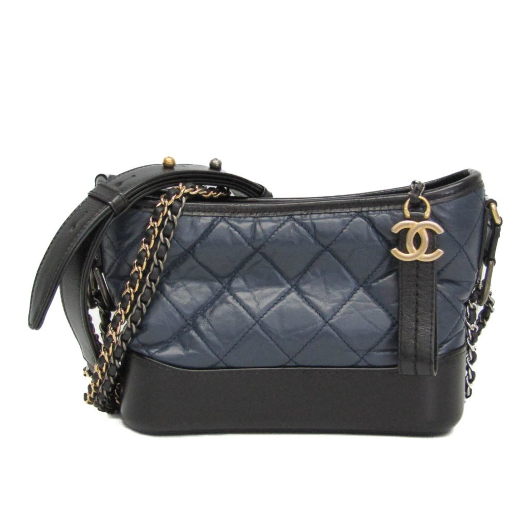 Chanel Gabriel De Small Leather Shoulder Bag Black,Navy