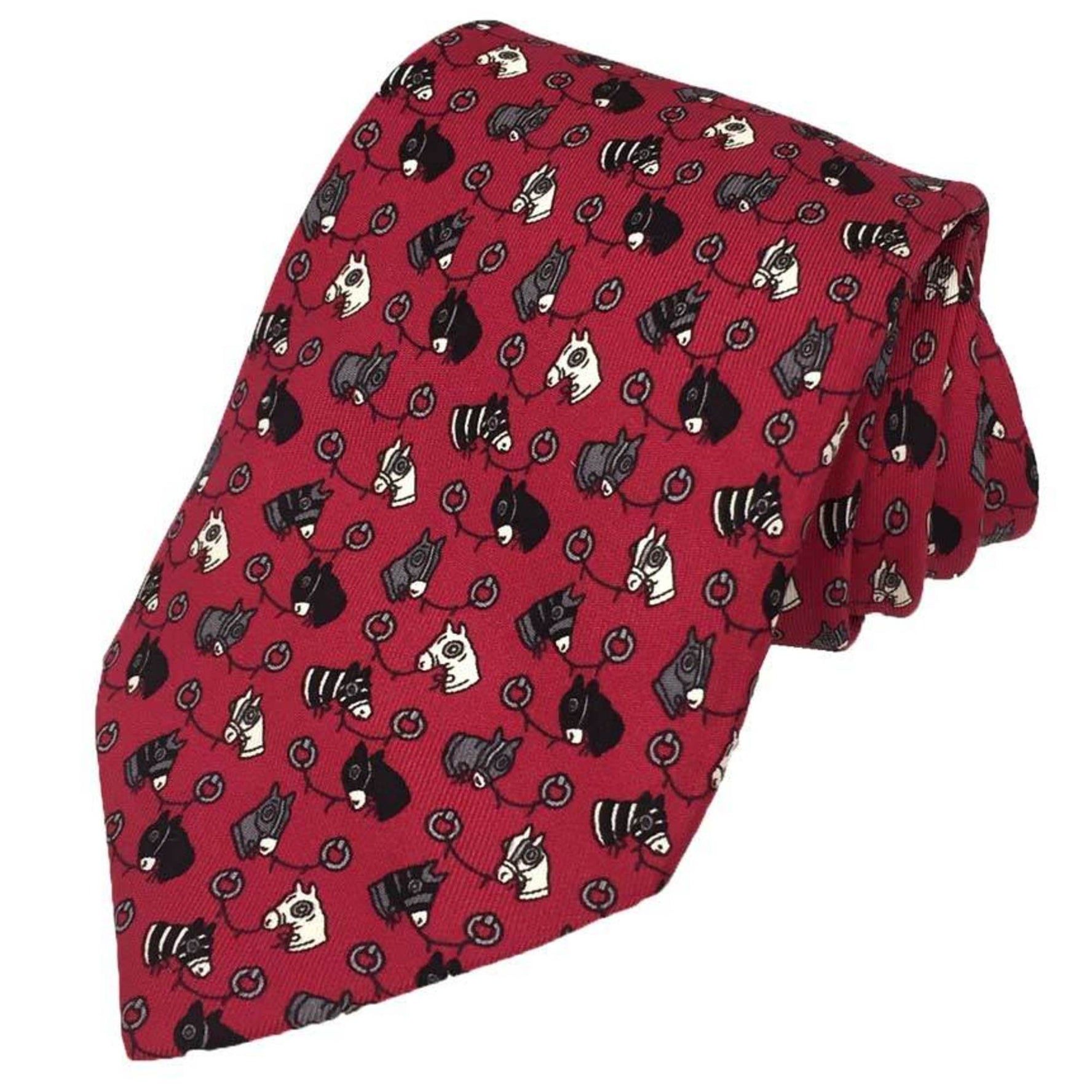 Hermes Tie Silk Twill Horse
