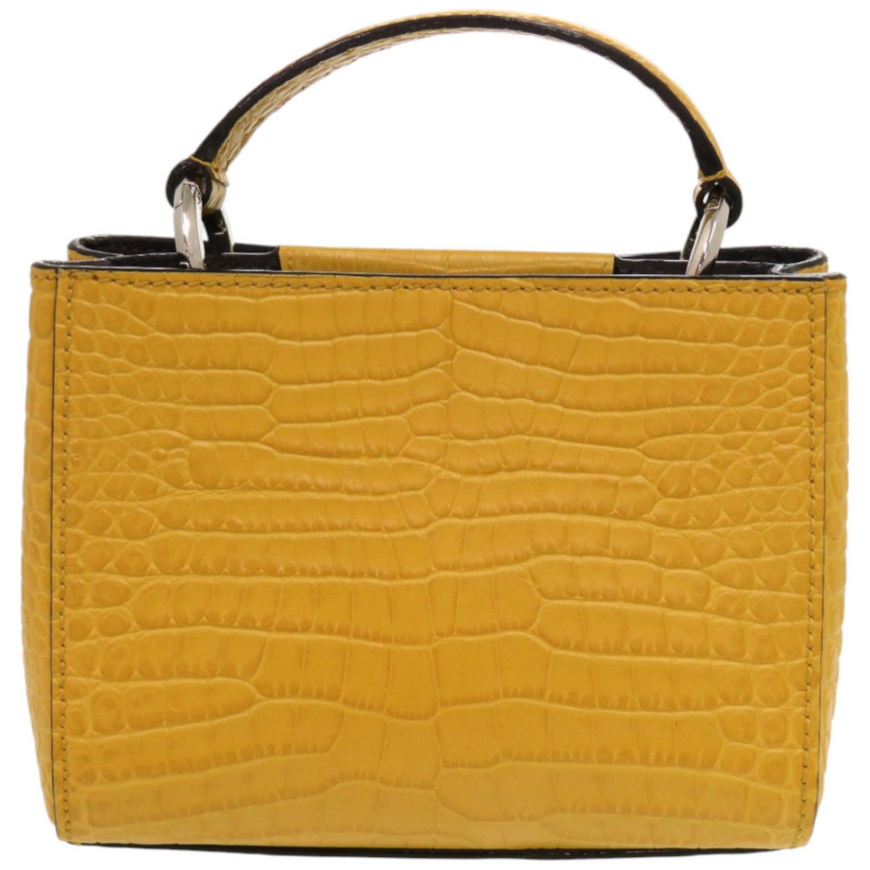 Jimmy Choo Varenne Crocodile-Embossed Patent Leather Yellow Handbag 0542 JIMMY CHOO