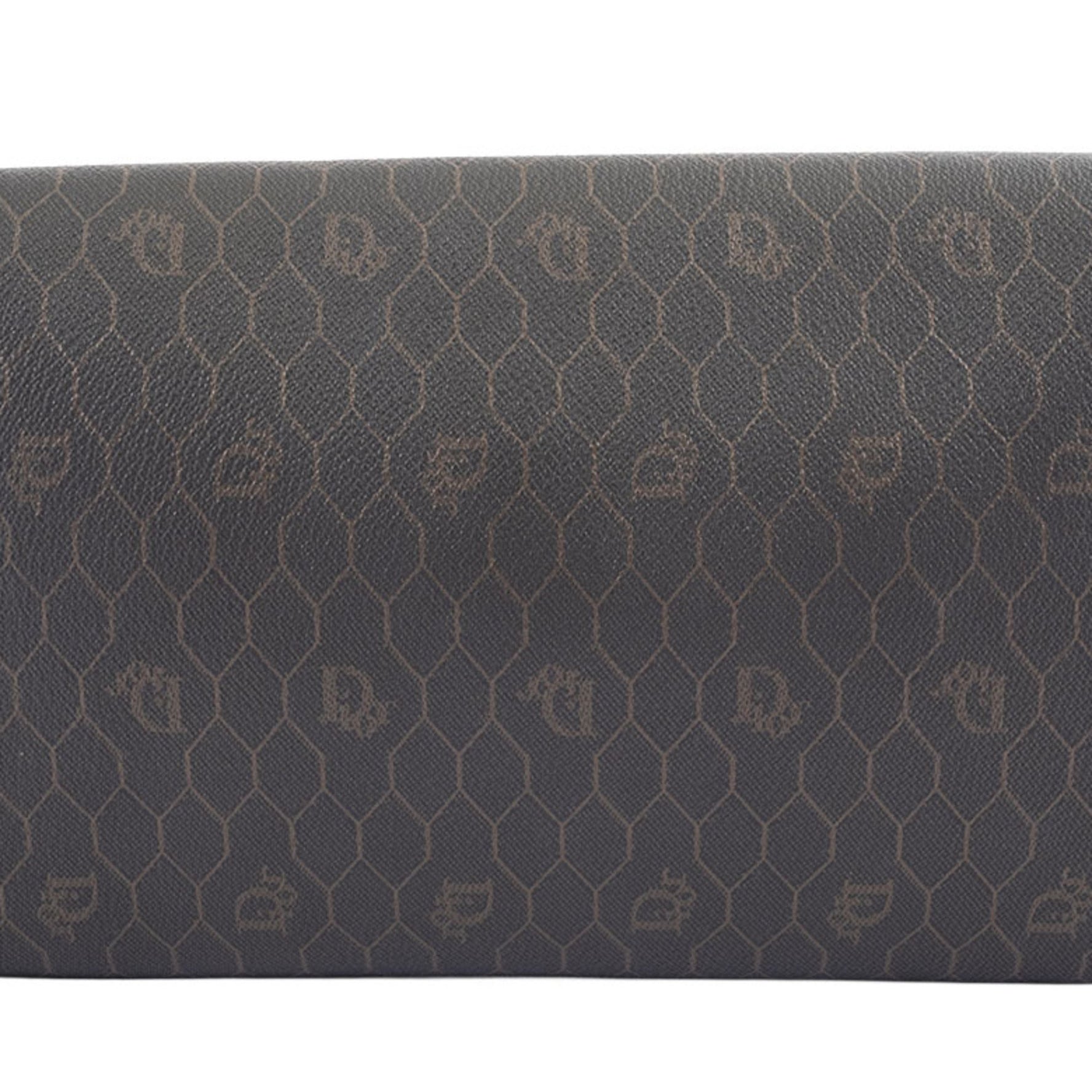 Christian Dior Honeycomb Chain Shoulder Bag PVC|Leather Dark Brown