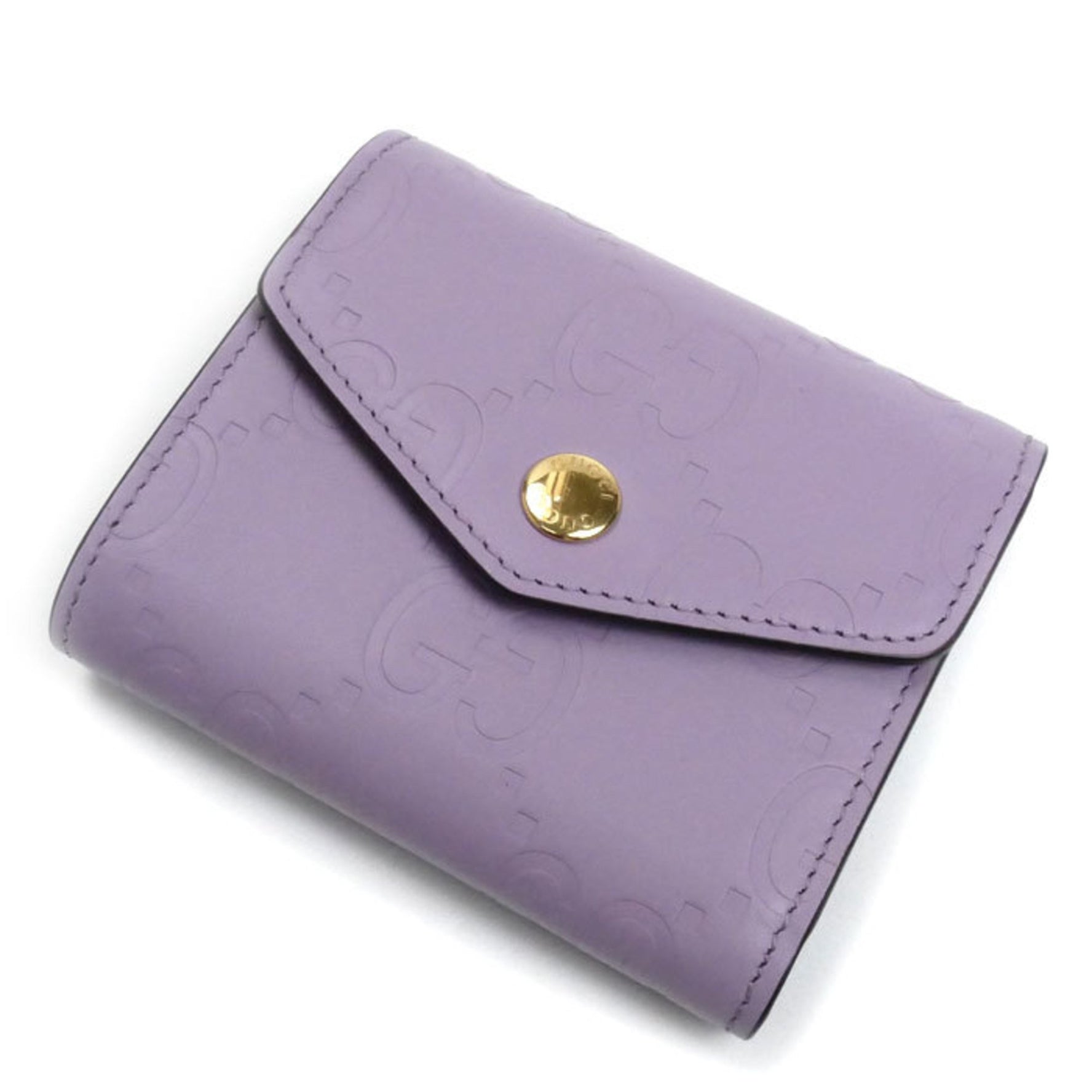 GUCCI GG Medium Wallet Tri-fold Lilac 5236