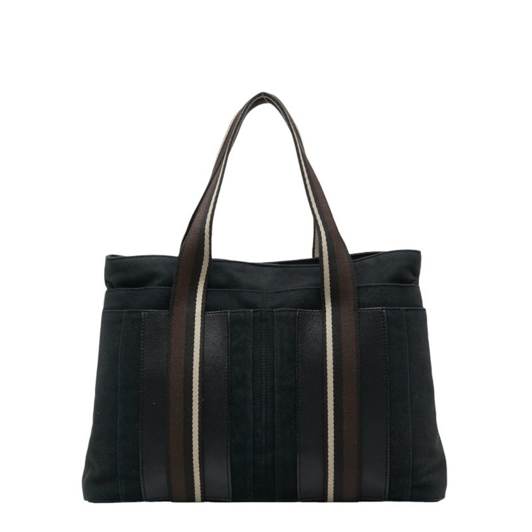 Hermès Troca Horizontal MM Tote Bag, Handbag, Black/Brown Canvas and Leather, HERMES