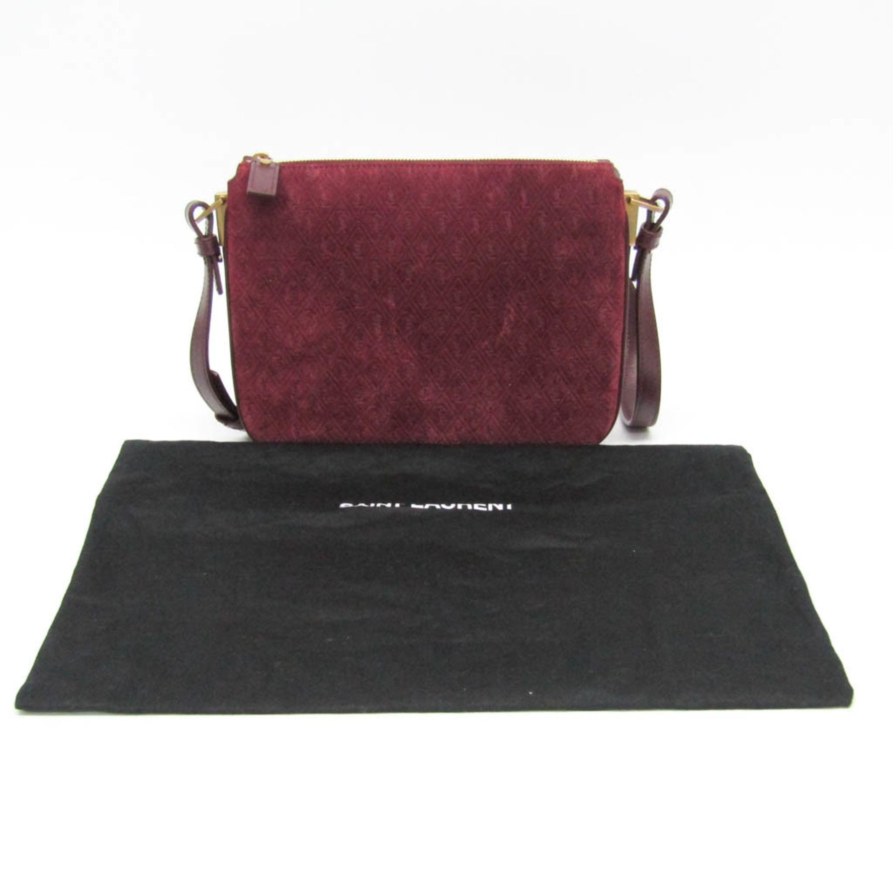 Saint Laurent Monogram Leather,Suede Shoulder Bag