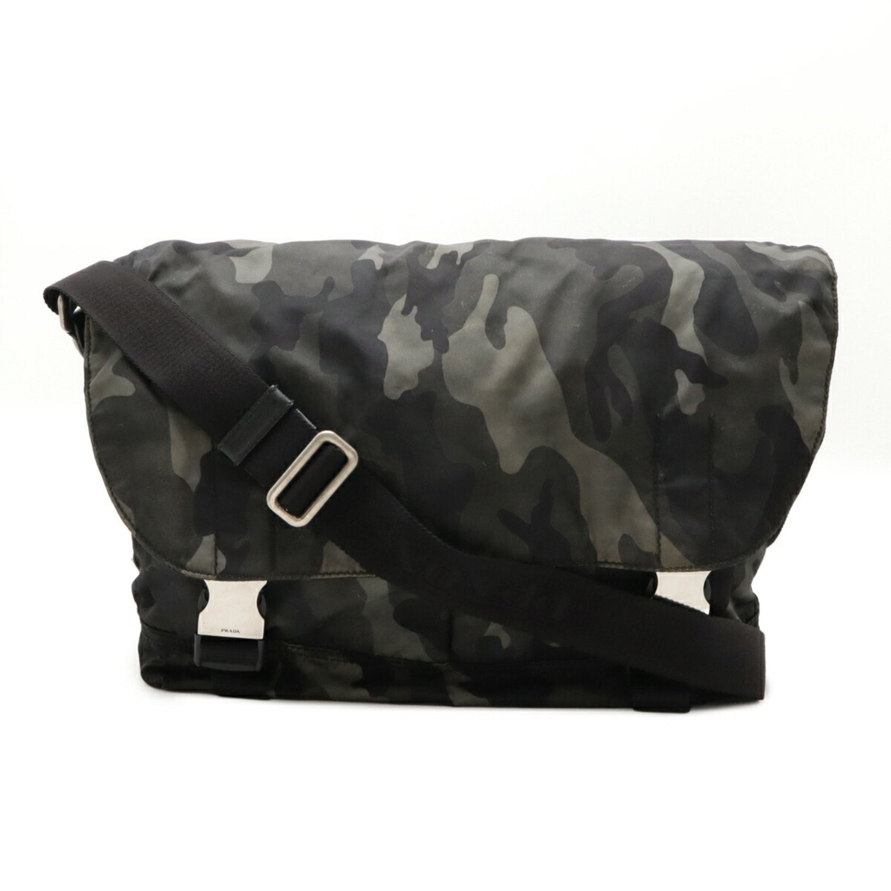 PRADA Bag Shoulder Nylon Camouflage FUMO Green Multicolor
