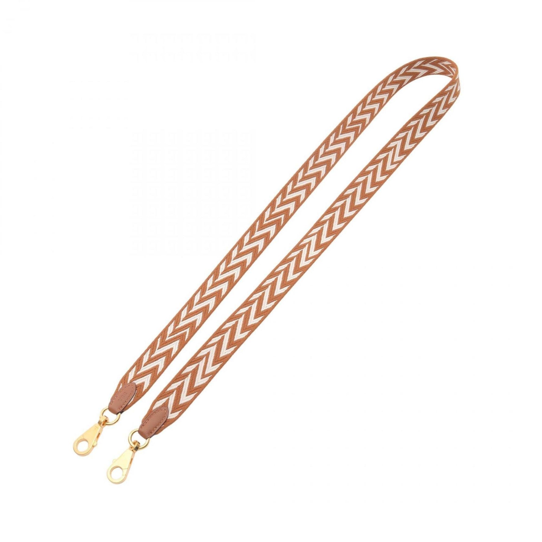 Hermes Hermès Bandouliere Sangle Zigzag Shoulder Strap Accessory Canvas Leather Swift Brown/White/Ecru