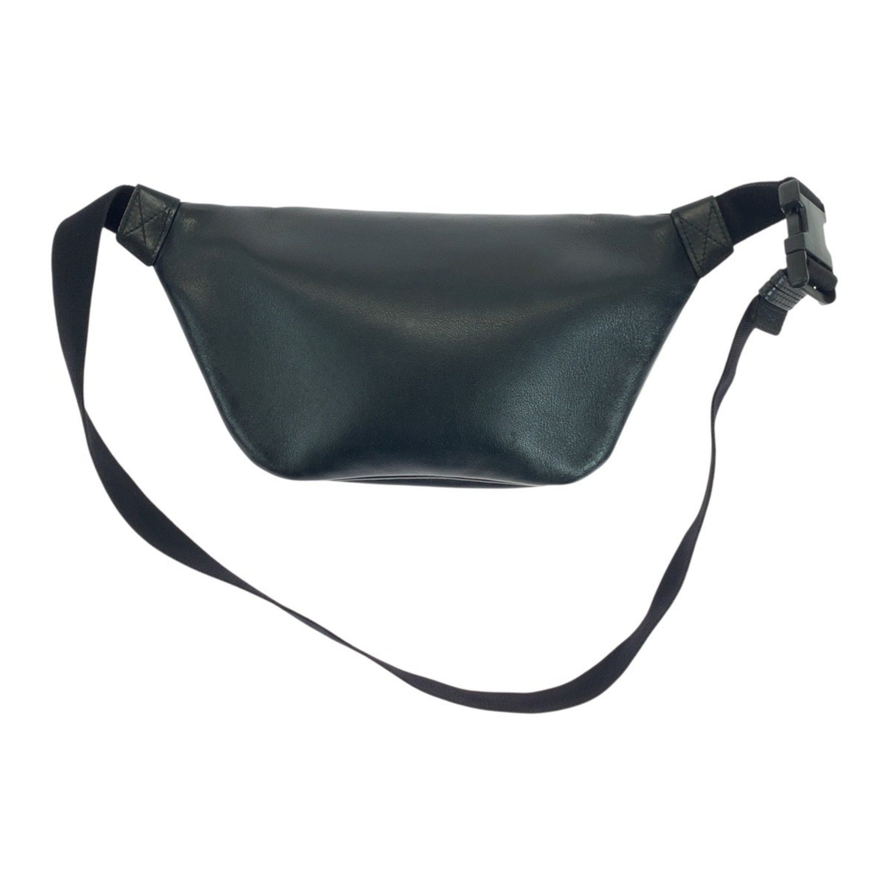 BALENCIAGA Everyday Logo Print Silver Hardware Leather Body Bag Waist