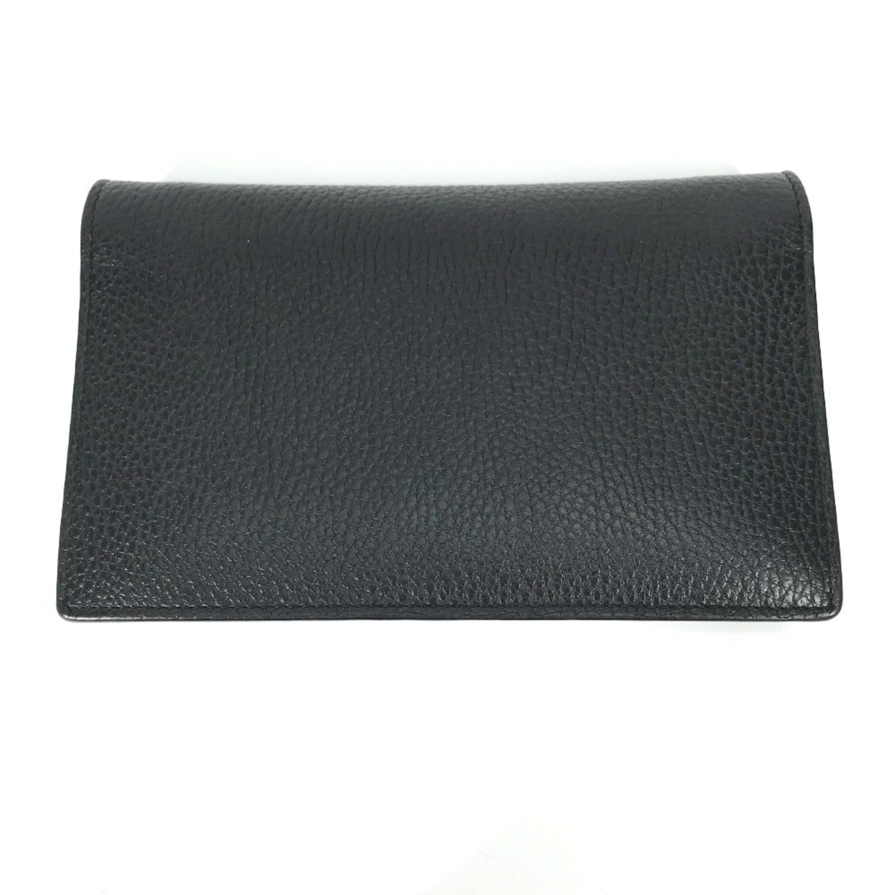 GUCCI Interlocking G Chain Wallet, Clutch/Long Wallet/Shoulder Bag, Leather, Black