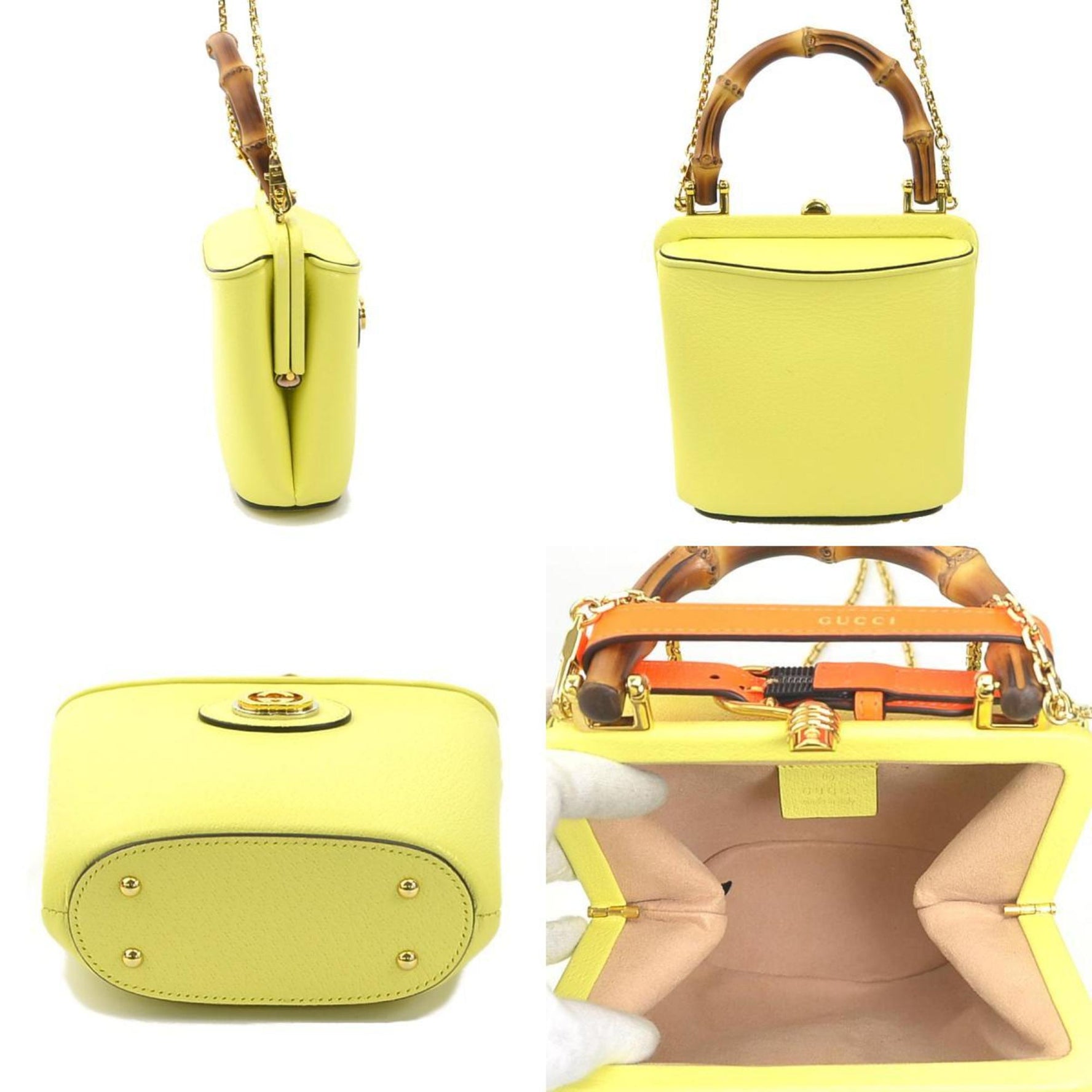 GUCCI Handbag Shoulder Bag Bamboo Leather