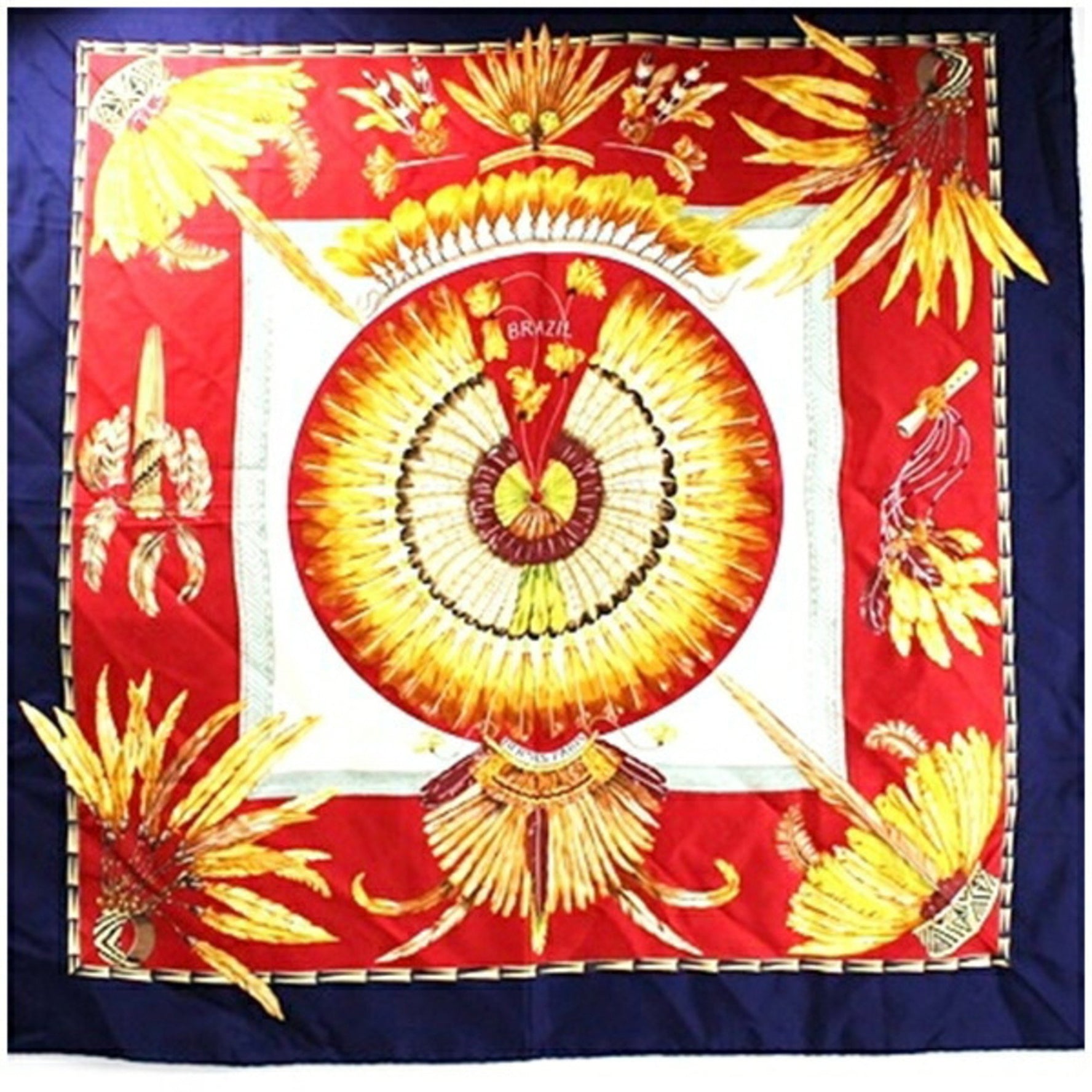 Hermes Silk Scarf/Muffler Carre 90 BRAZIL