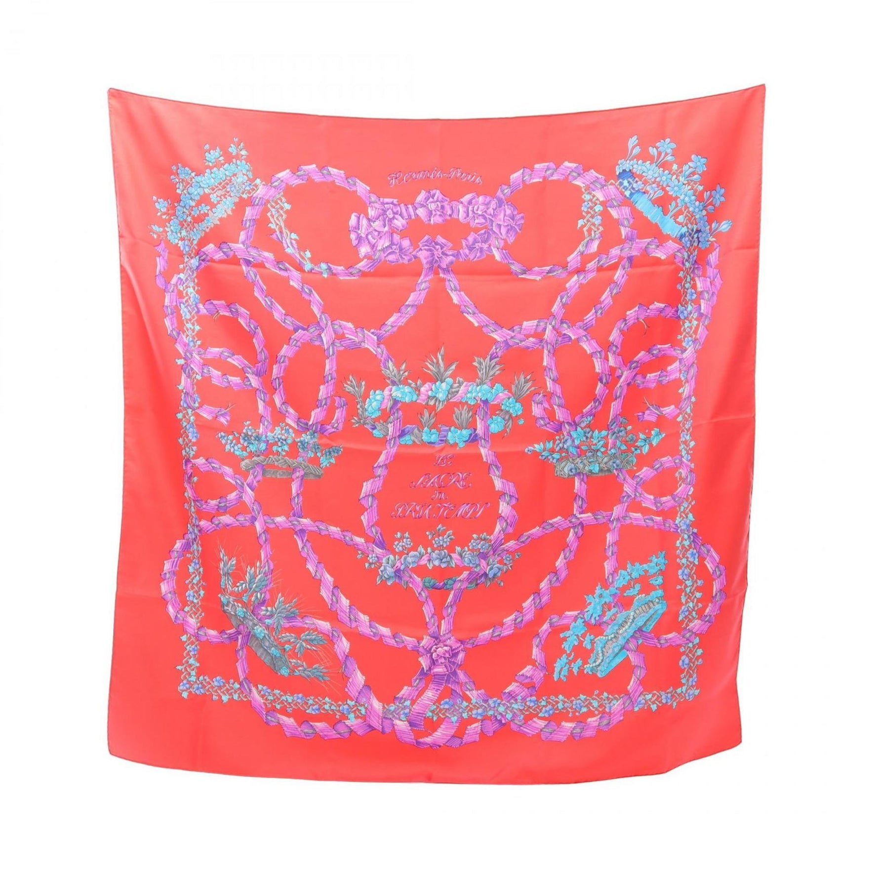 Hermès HERMES Carré 90 "LE SACRE DU PRINTEMPS" Silk Scarf Pink Multicolor