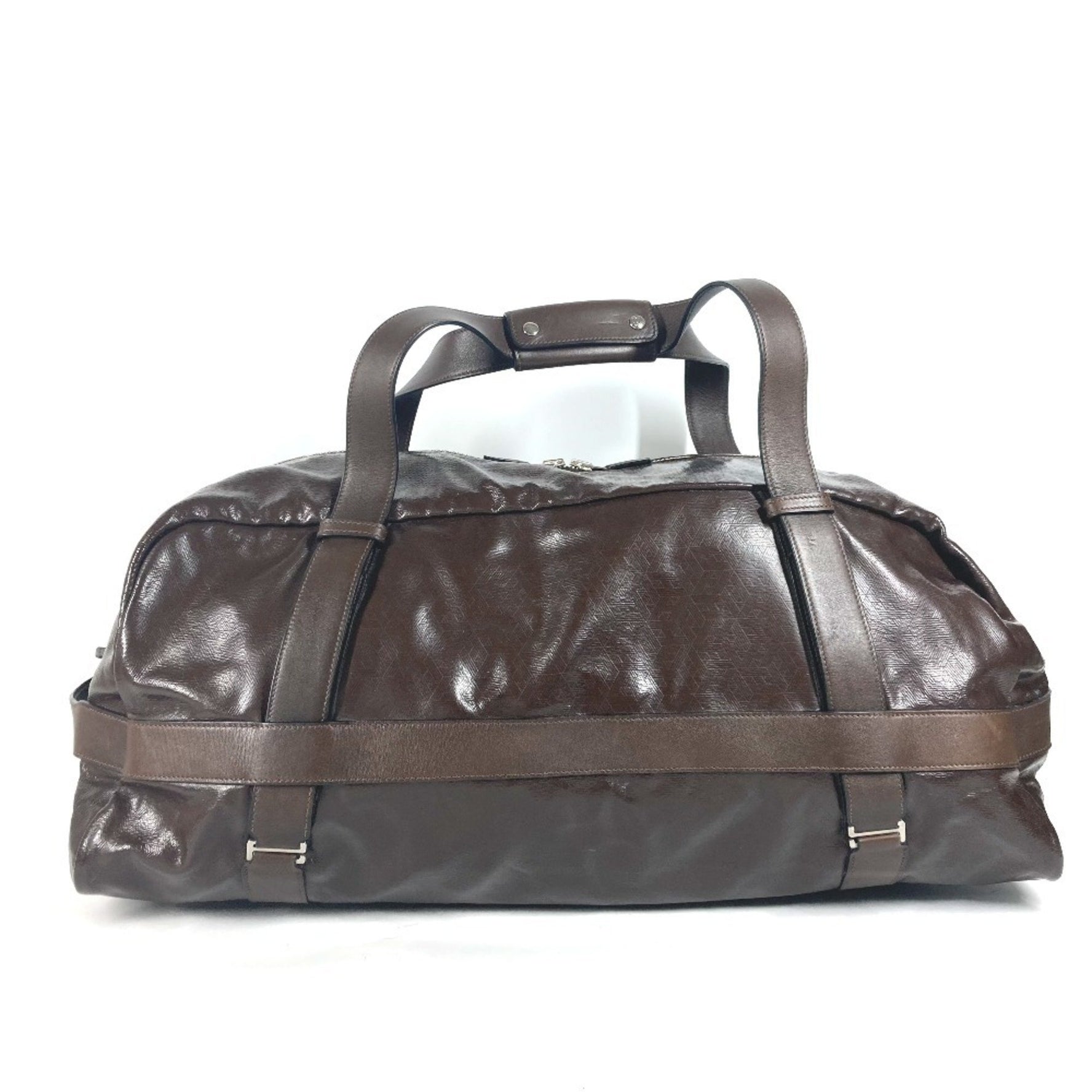 HERMES Shoulder Bag Arion 60 Travel Boston Coated Canvas Men's Bahana
