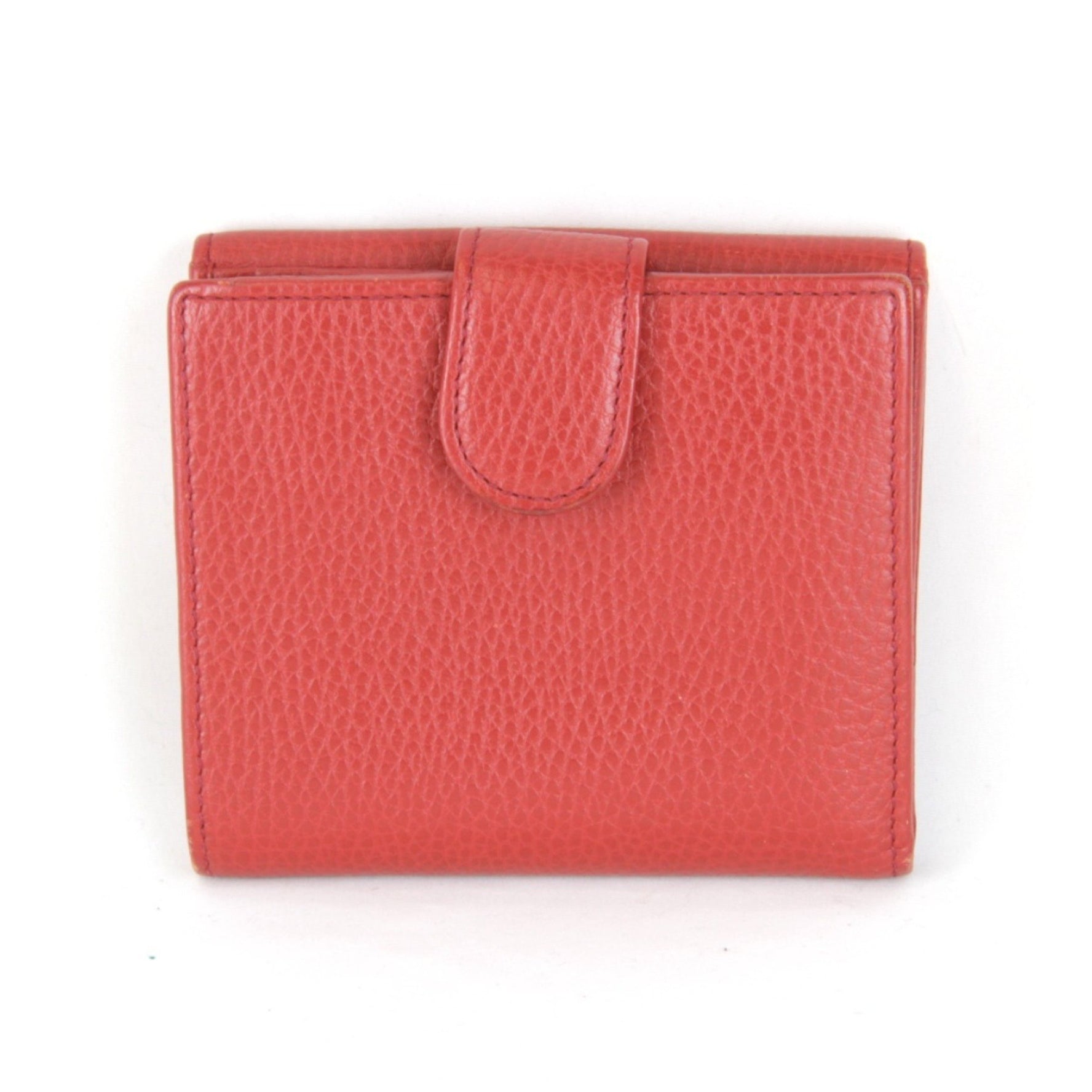 GUCCI 2184 Interlocking G Bi-fold Wallet Compact W Red Leather