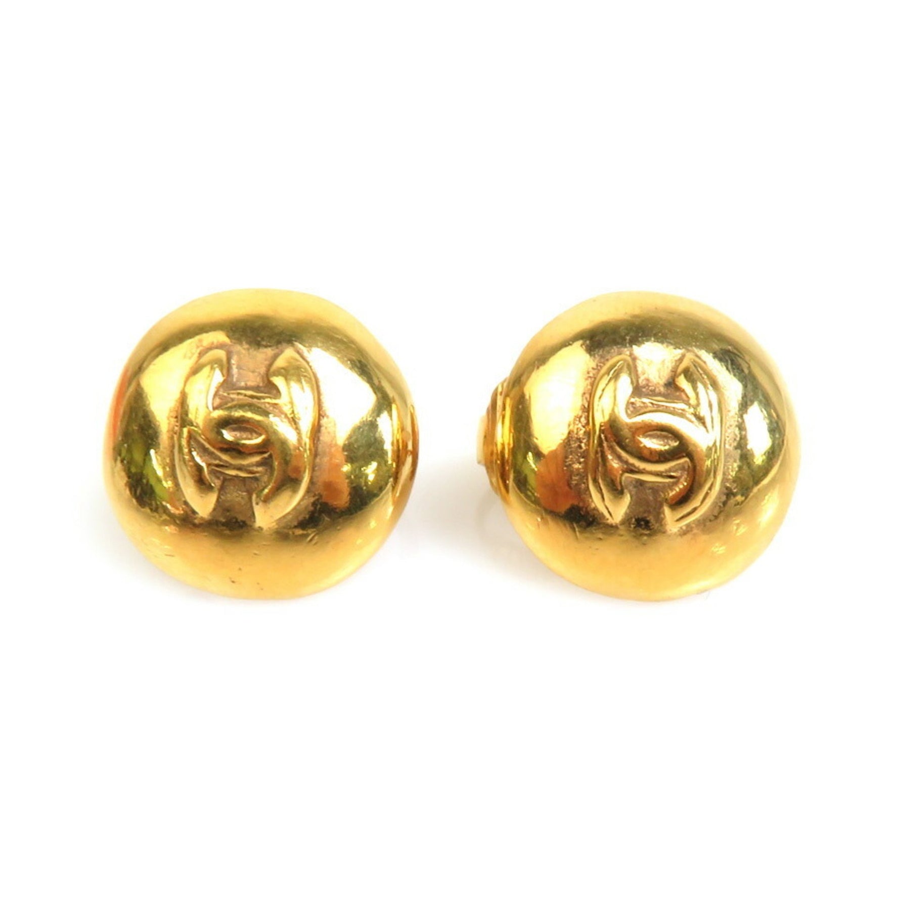 CHANEL Coco Mark Metal Earrings