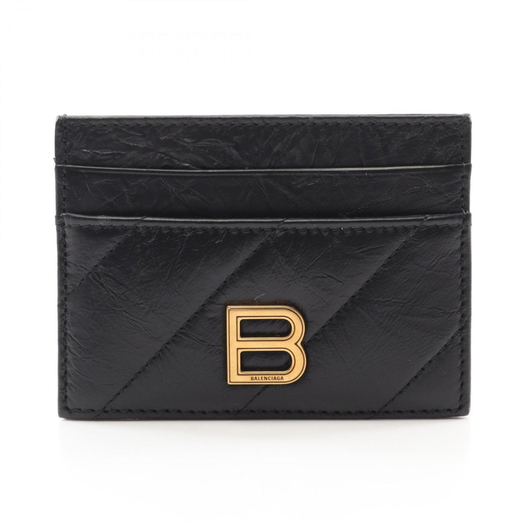 BALENCIAGA CRUSH Business Card Holder/Card Case Leather