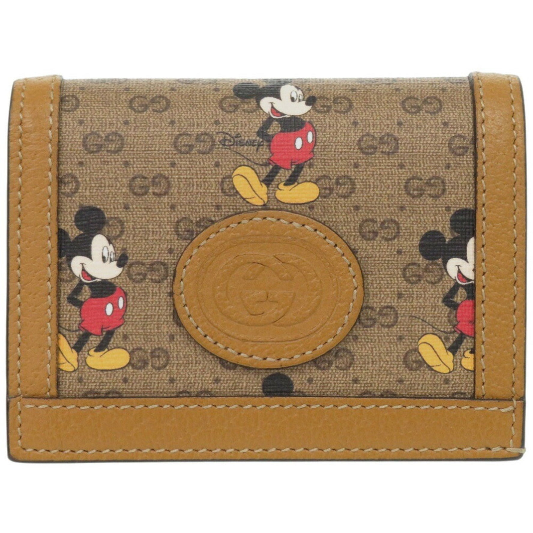 Like new Gucci Disney collaboration Mickey Mouse PVC/leather bifold wallet