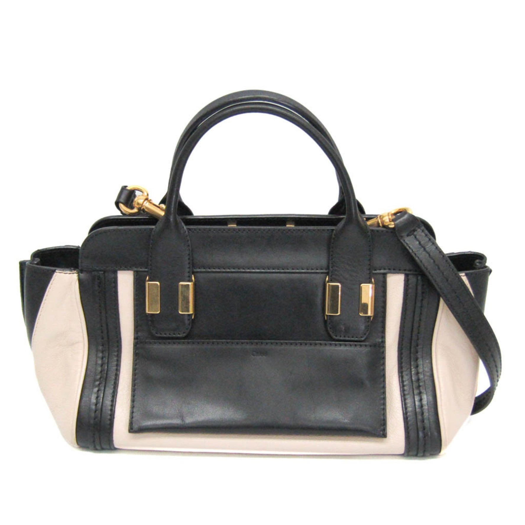 Chloé Little Alice Leather Handbag,Shoulder Bag Black,Cream