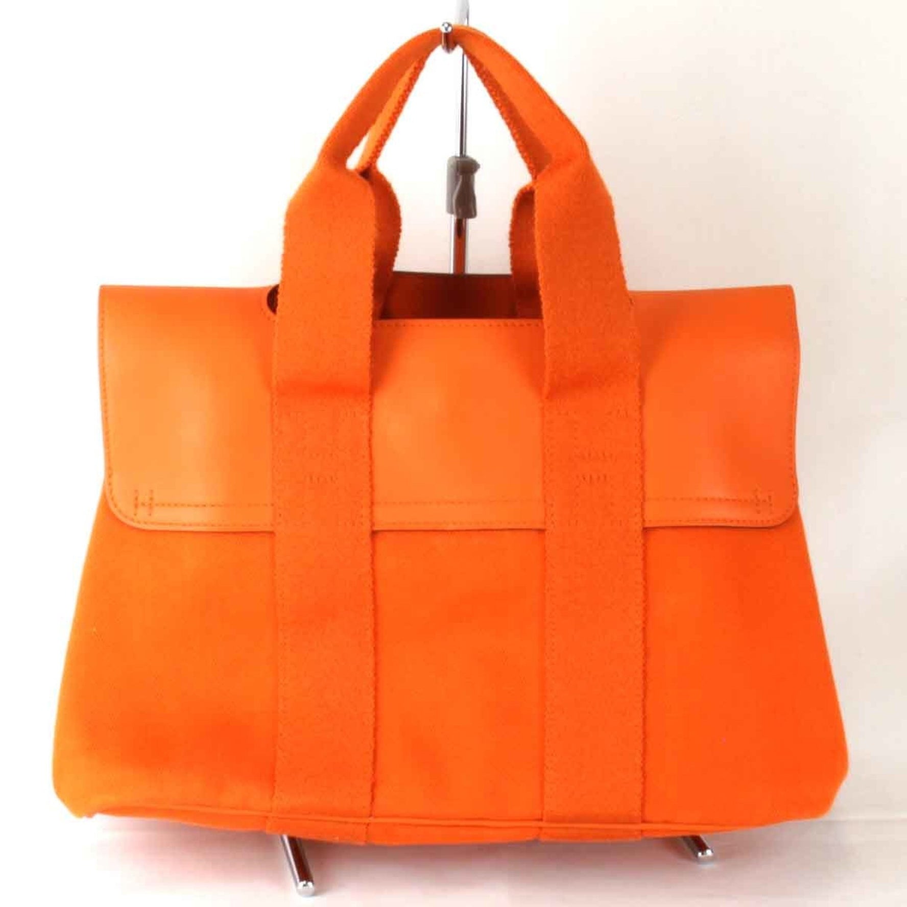 HERMES Valparaiso PM □P engraved handbag leather/canvas ladies