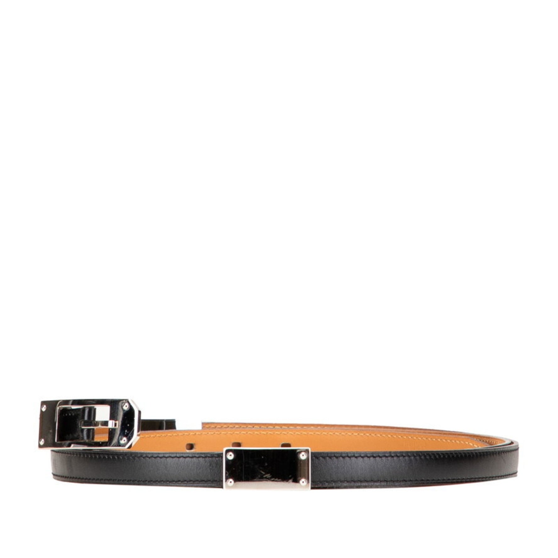 Hermès Kelly Ardion Double-Wrap Belt, Size M, Black/Brown Box Calf Leather, HERMES