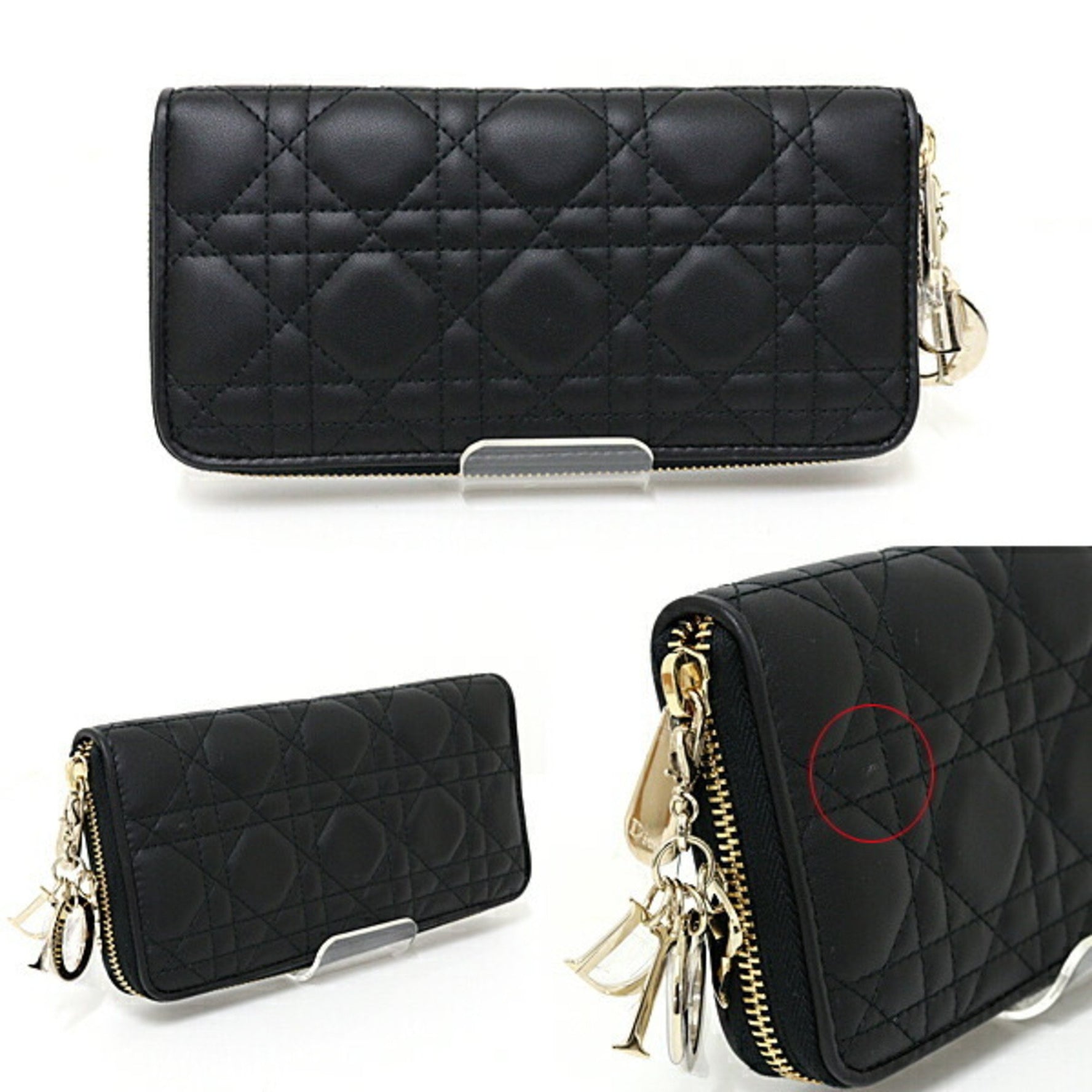 Christian Dior Lady Voyageur Wallet Cannage Lambskin