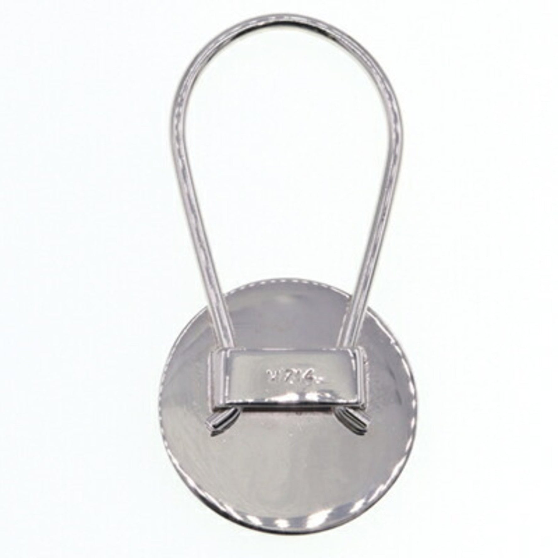 Prada Key Ring Black Metal Holder Bag Charm Round Women Men