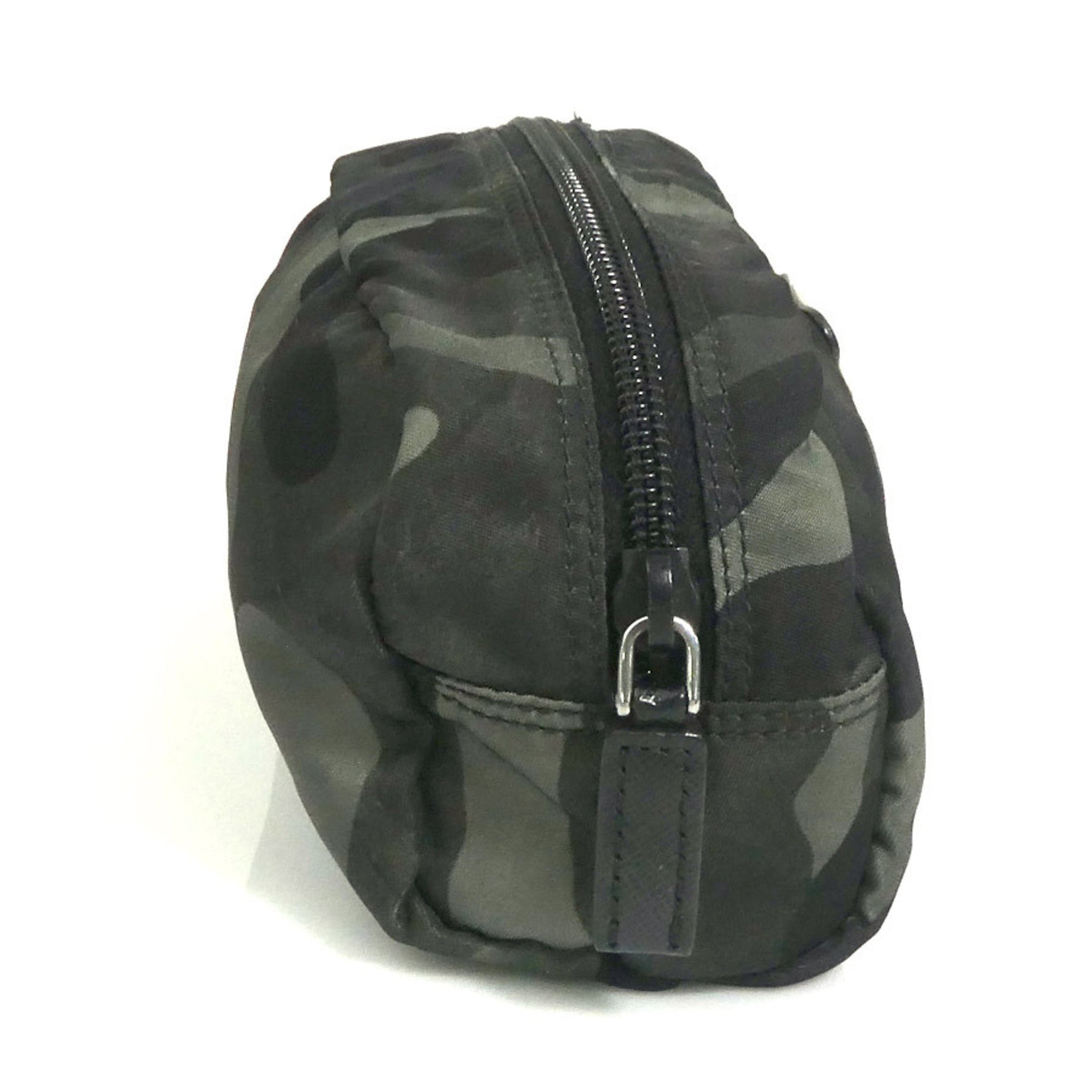 Prada Pouch Bag Nylon Khaki x Black Men's