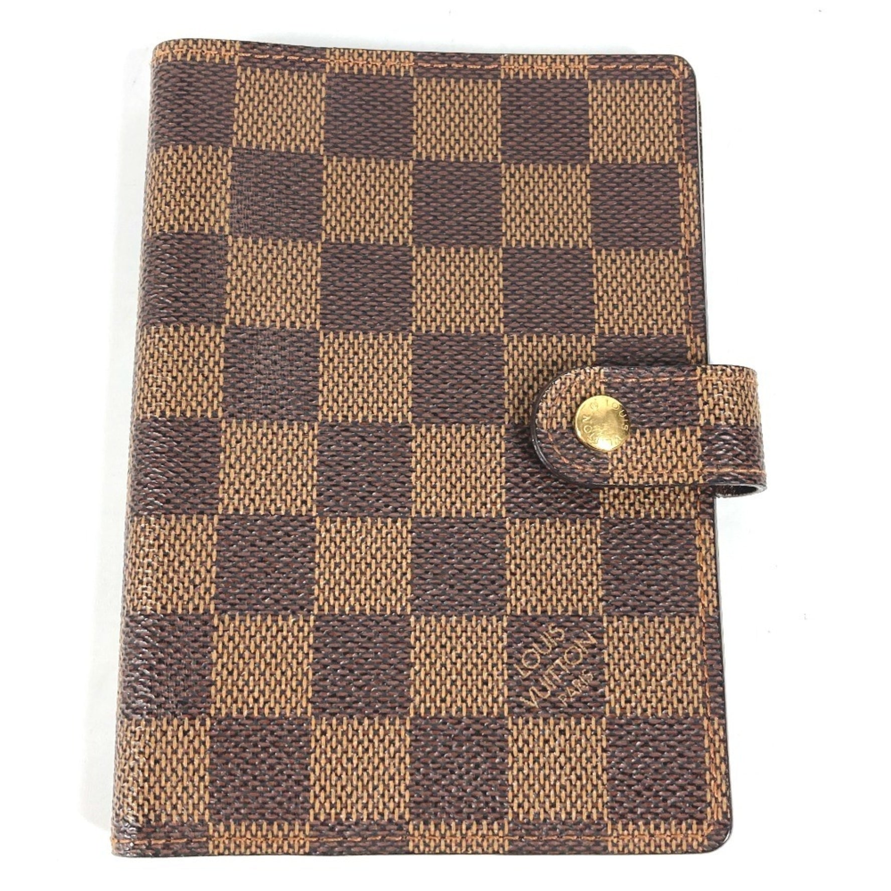 Louis Vuitton Damier Agenda PM Stationery Notebook Cover Canvas Ebene Brown