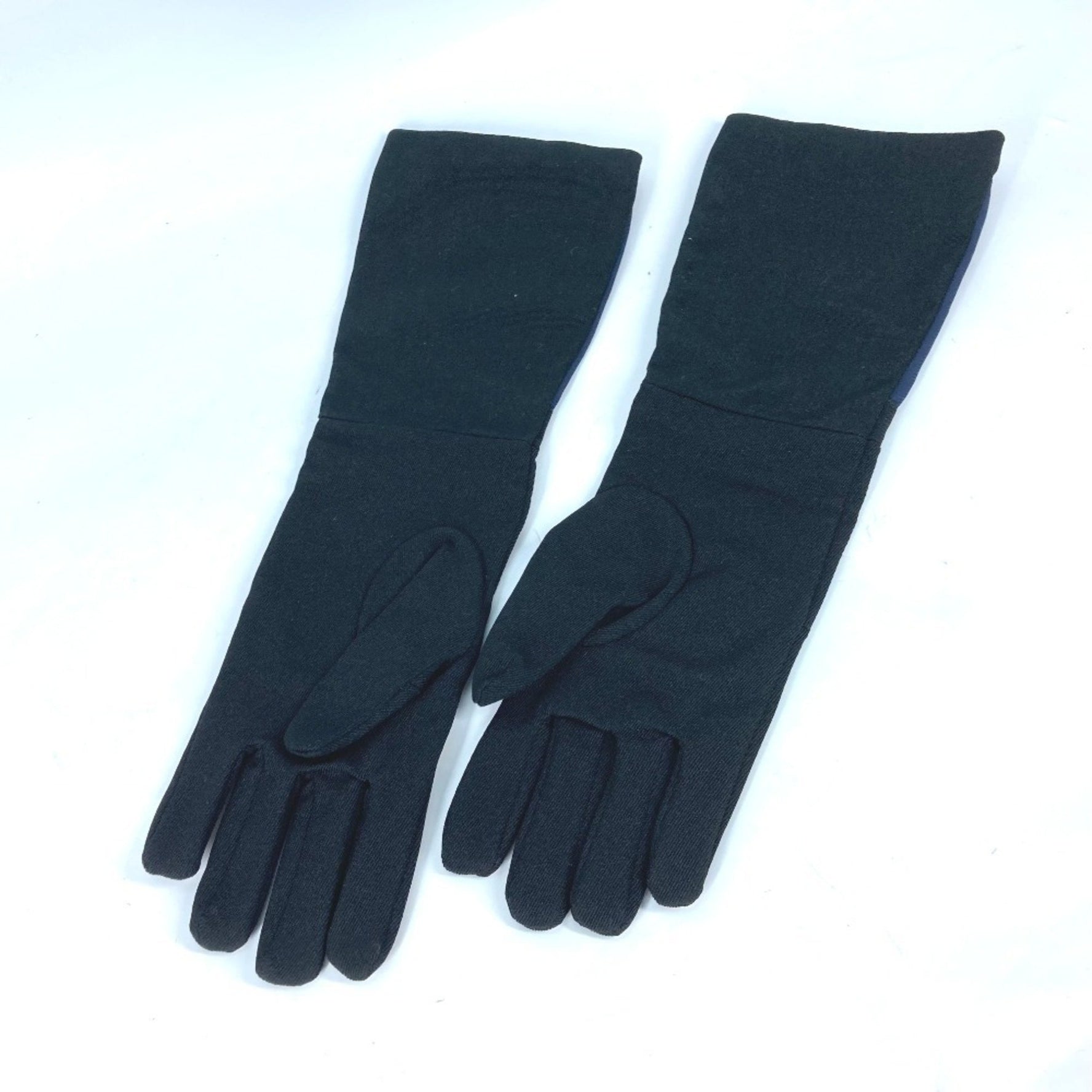 PRADA Long Gloves Bicolor Nylon Rayon Black