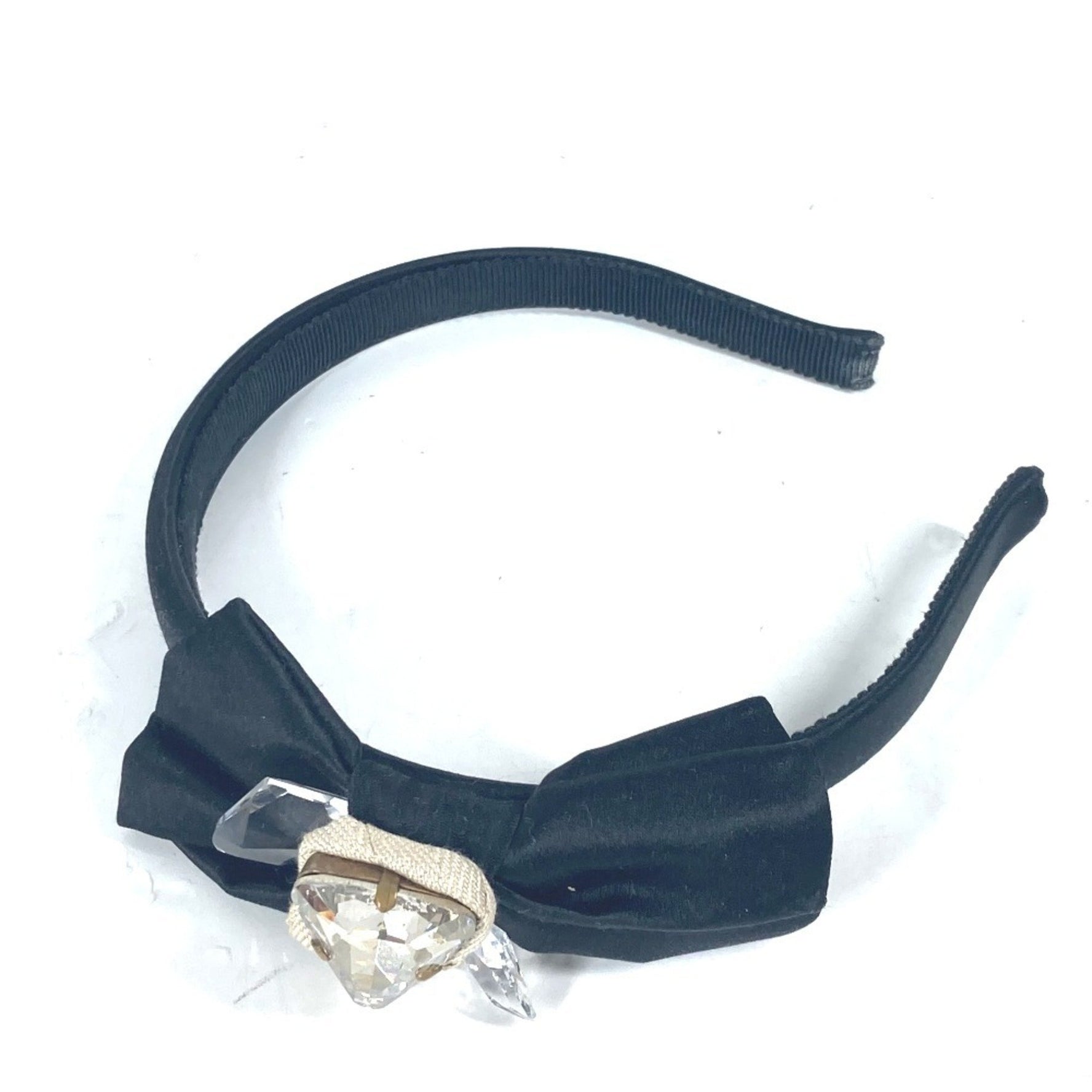 Miu Miu MIU Crystal Hairband Headband Satin