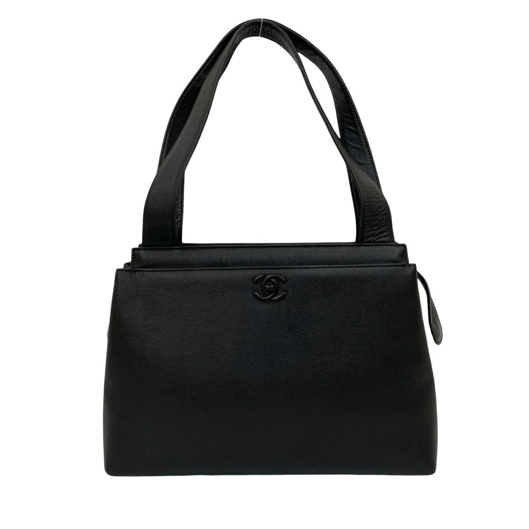 CHANEL Coco Caviar Skin Semi-Shoulder Bag Mini Tote Handbag -1838