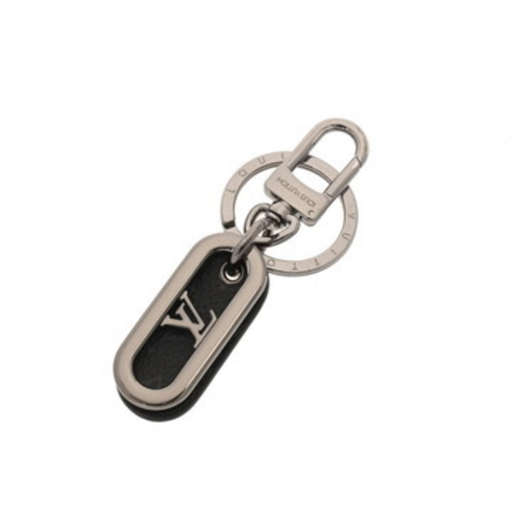 LOUIS VUITTON Monogram Eclipse LV Signature Chain Canvas Keychain