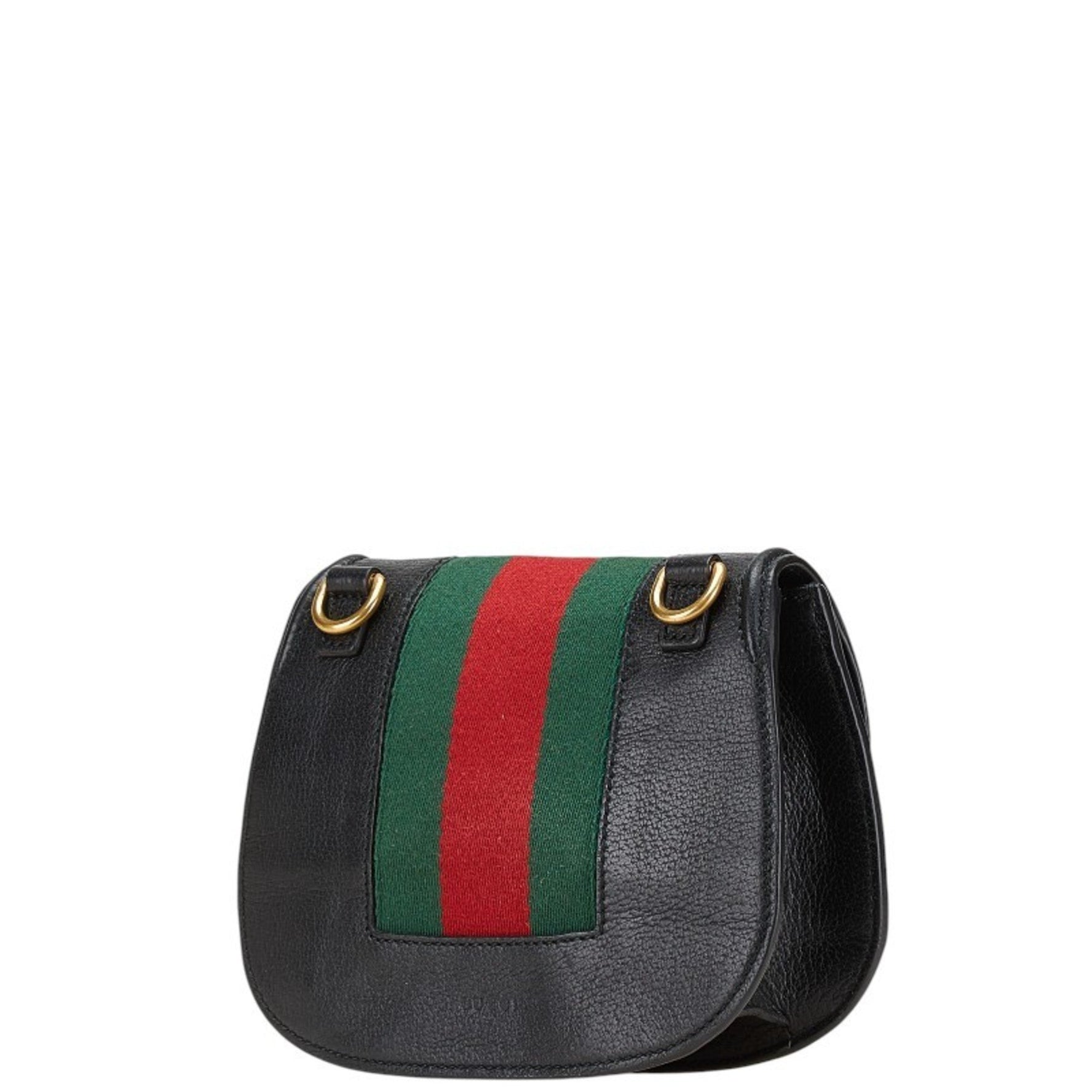 Gucci Sherry Line Totem Butterfly Shoulder Bag Leather Rhinestone