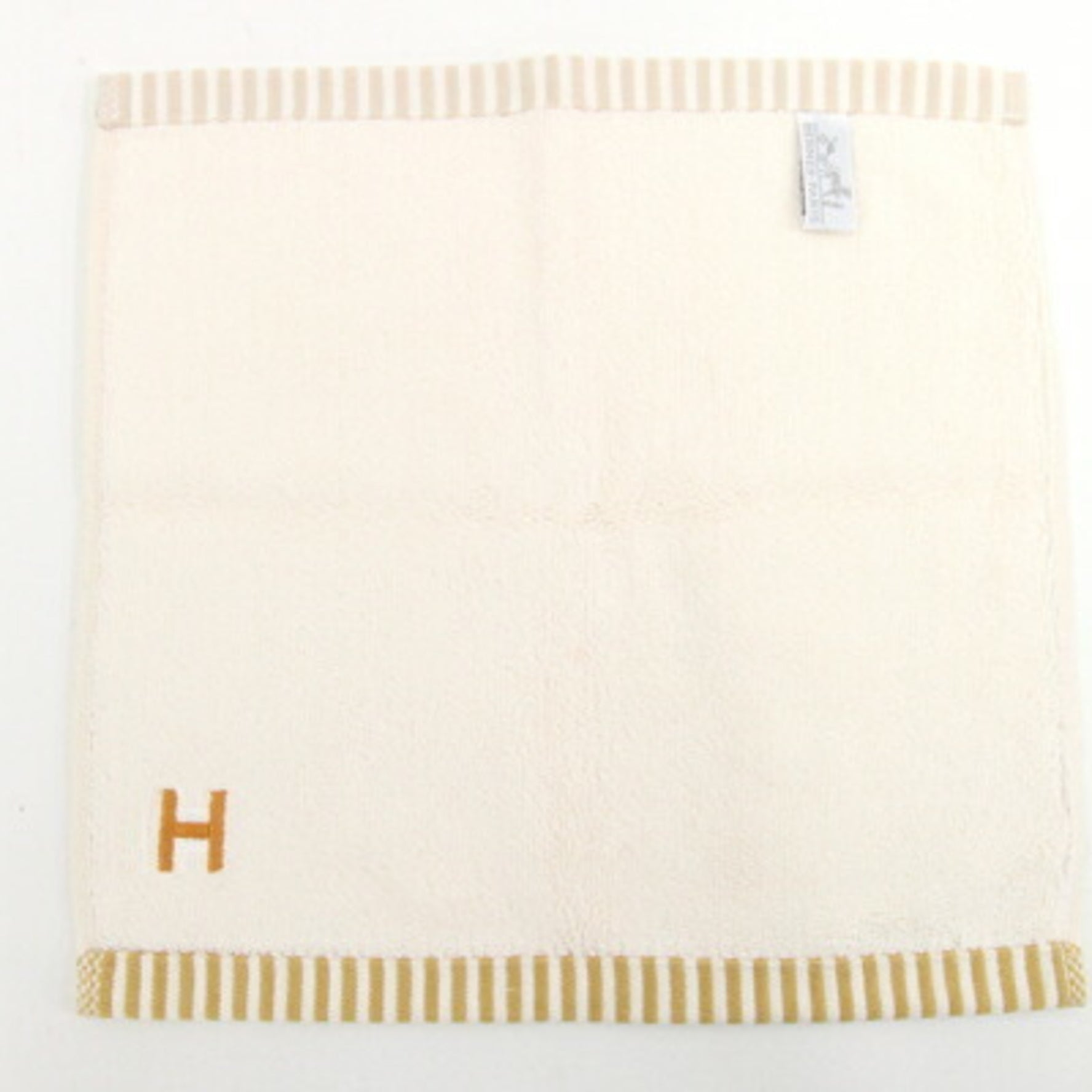 Hermes Hand Towel Carre Vis Versa Nacre Tan 100% Cotton H