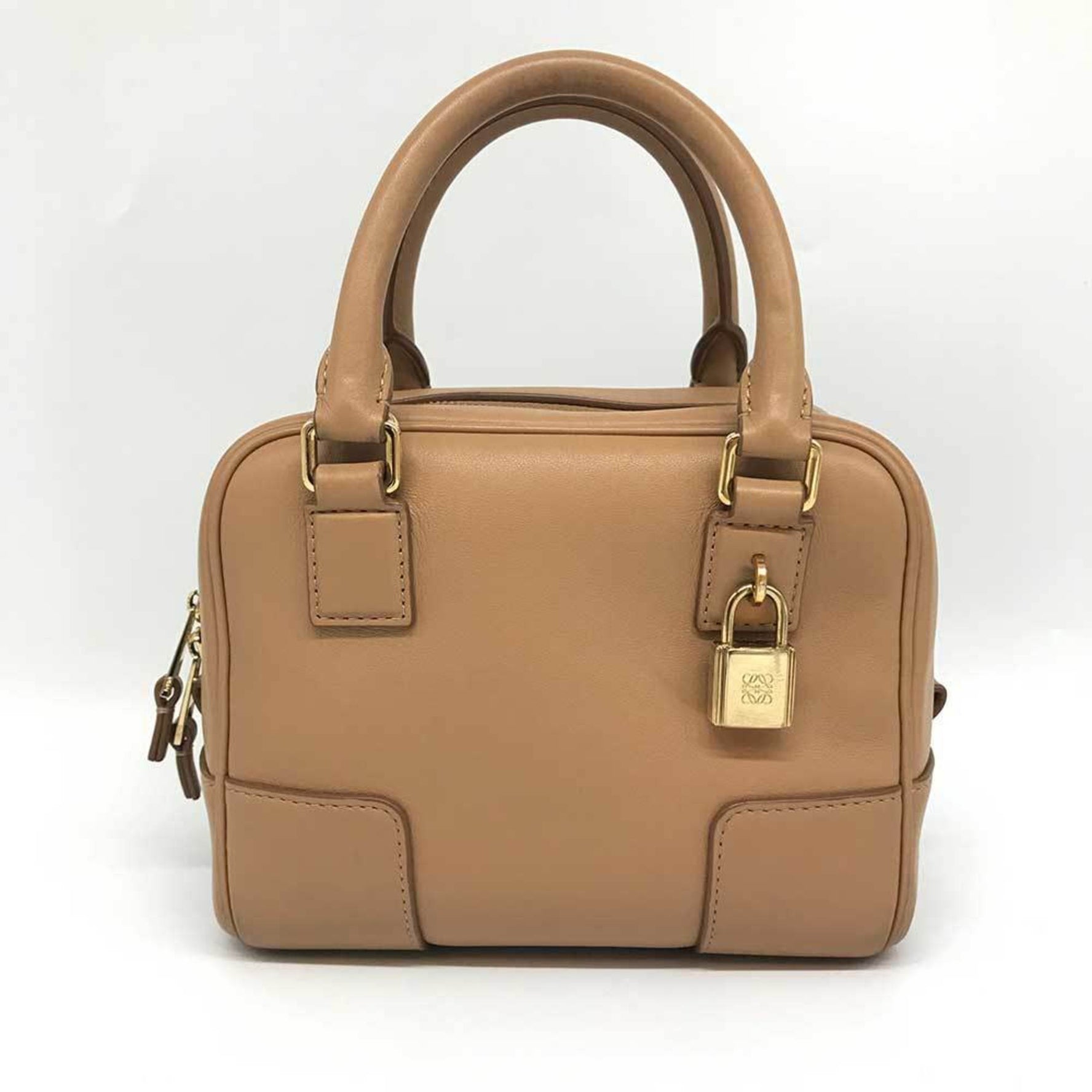 LOEWE Amazona 16 Square Bag in Napa Calf Warm Desert Gold