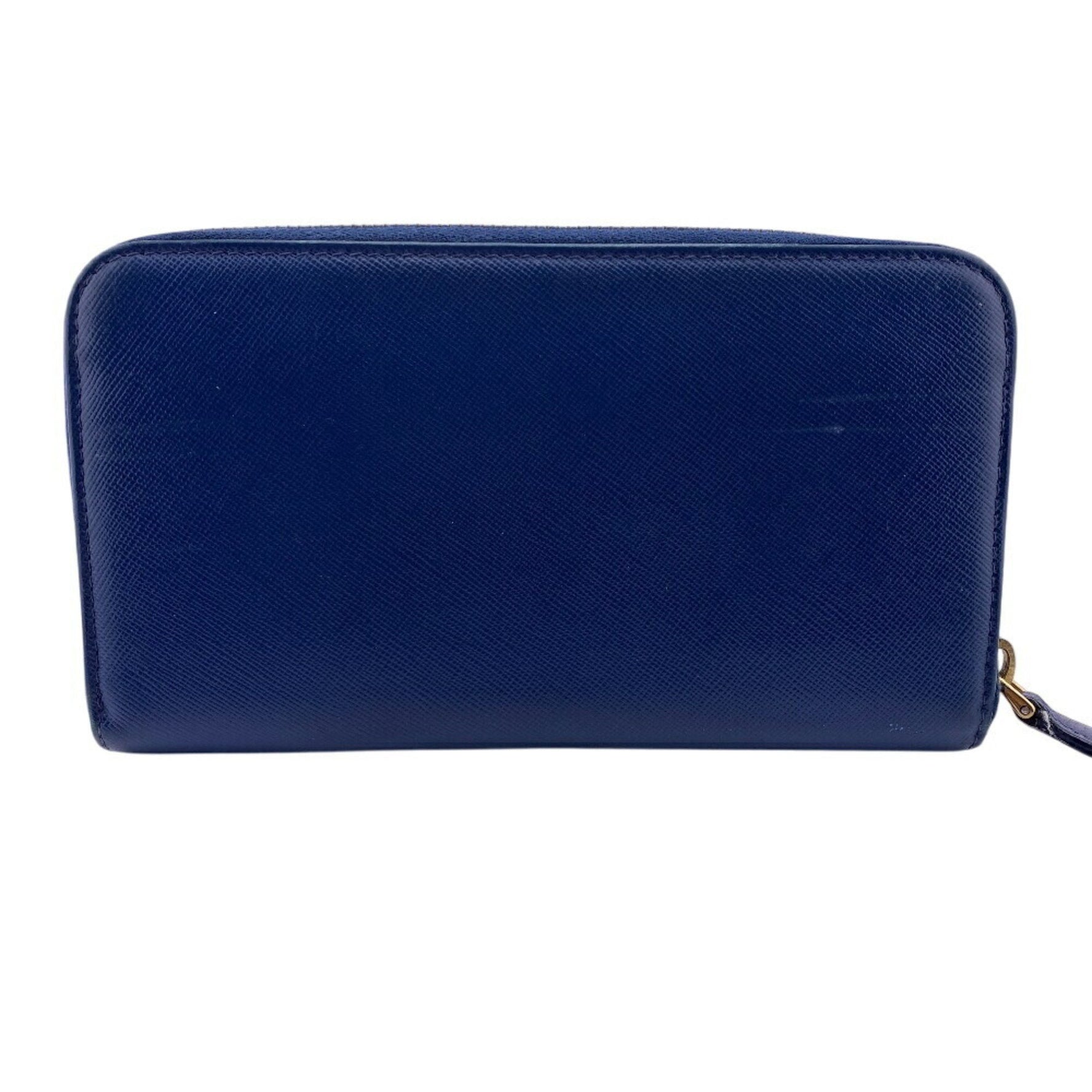 PRADA Round Zip Saffiano Long Wallet