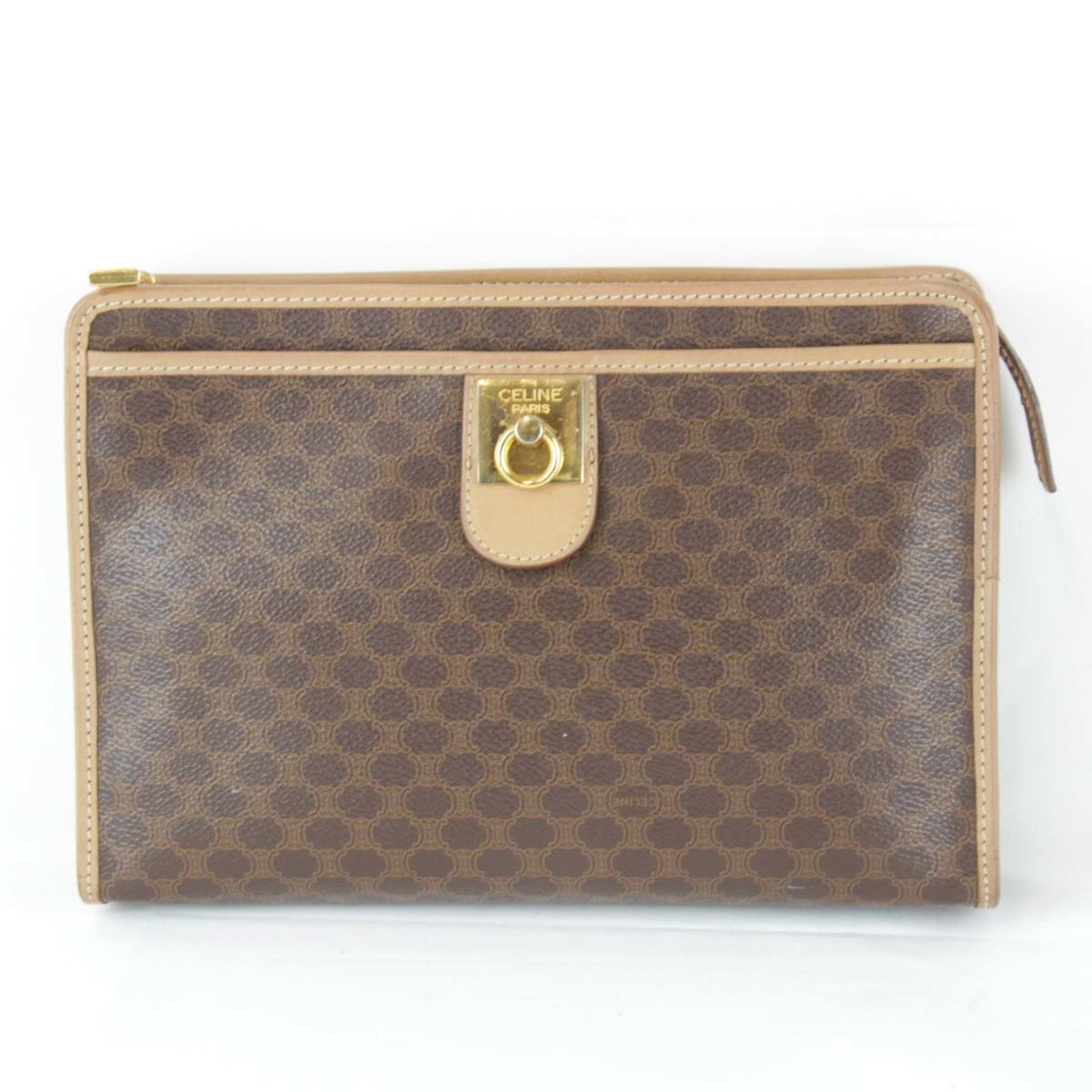 CELINE Clutch bag, coated canvas