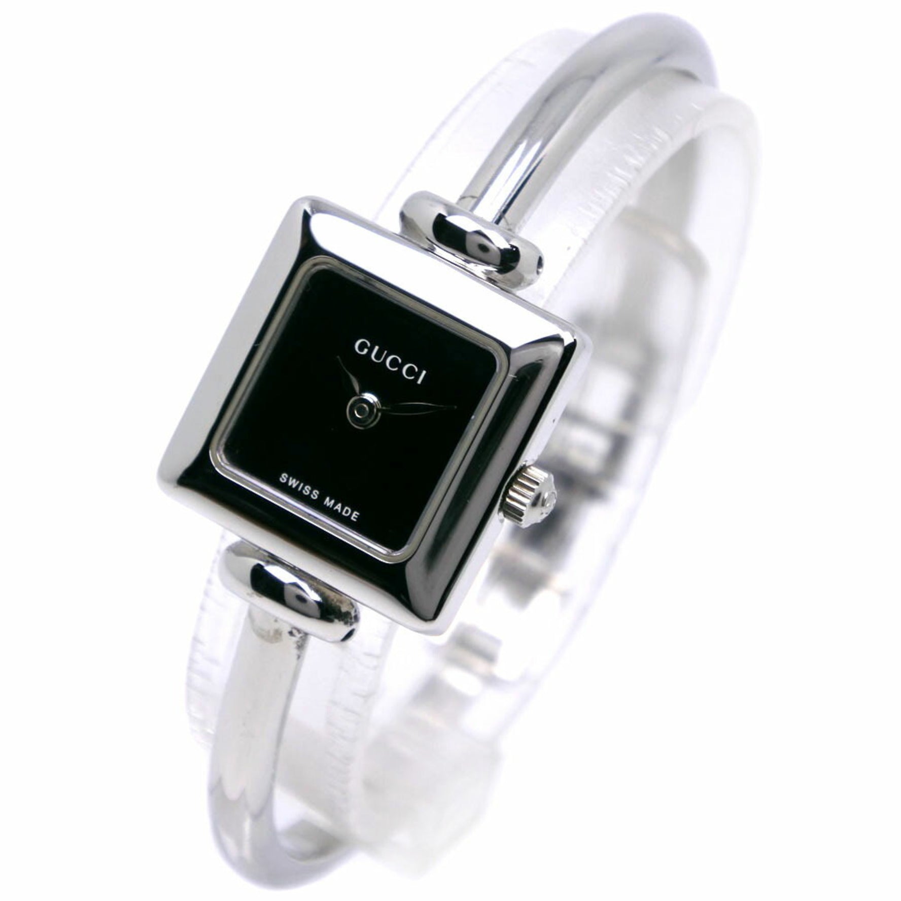 Gucci Watch Stainless Steel Quartz Analog Display Black Dial